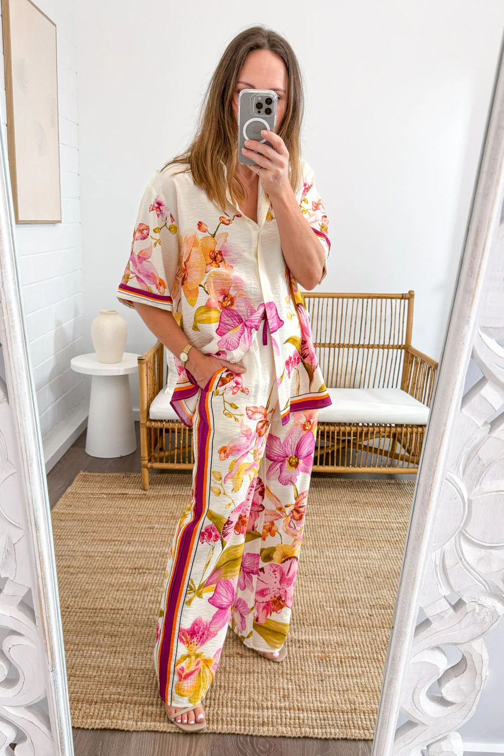 Belgravia Bloom Pants - Magenta Orchid - Image 15