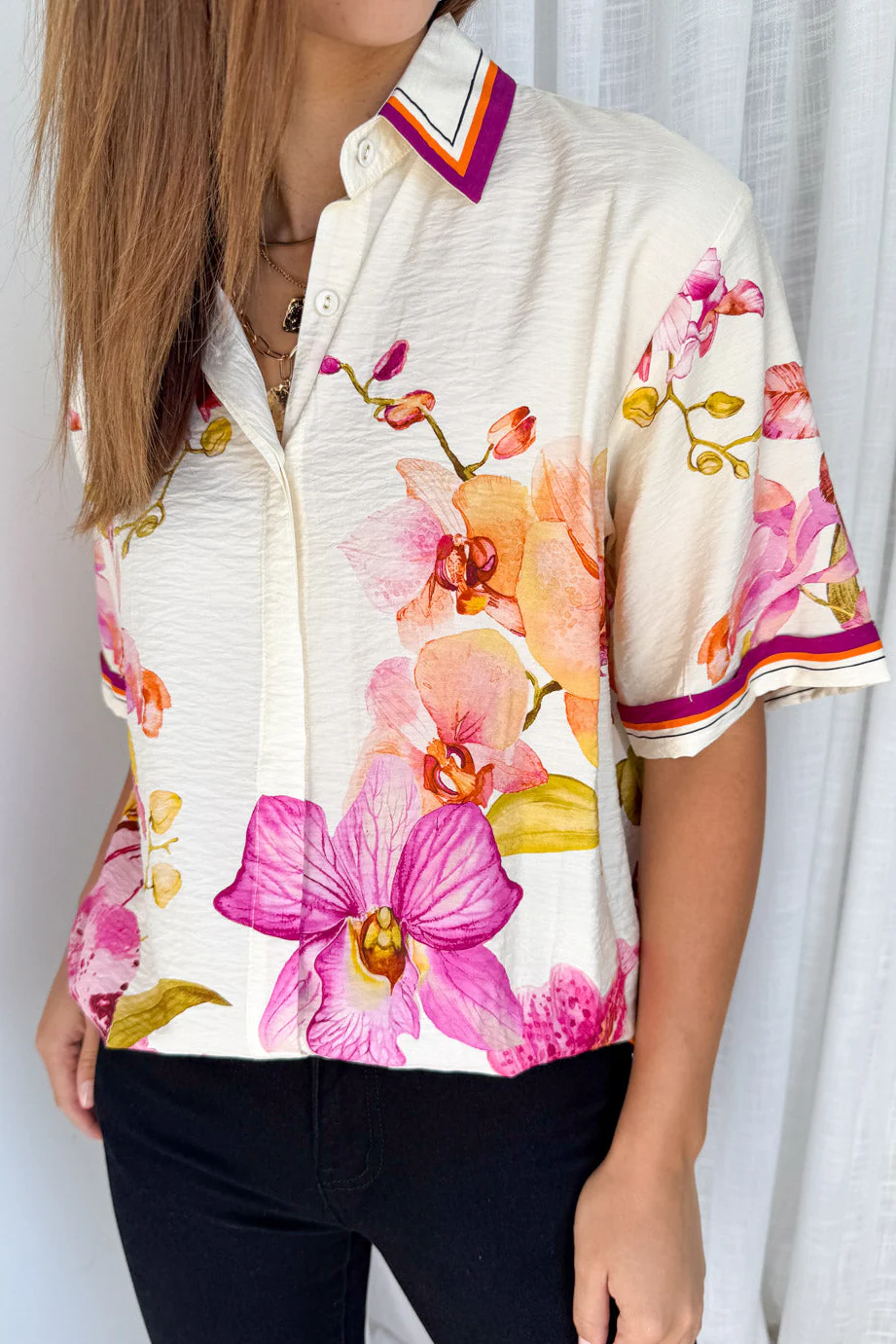 Belgravia Bloom Shirt - Magenta Orchid - Image 2