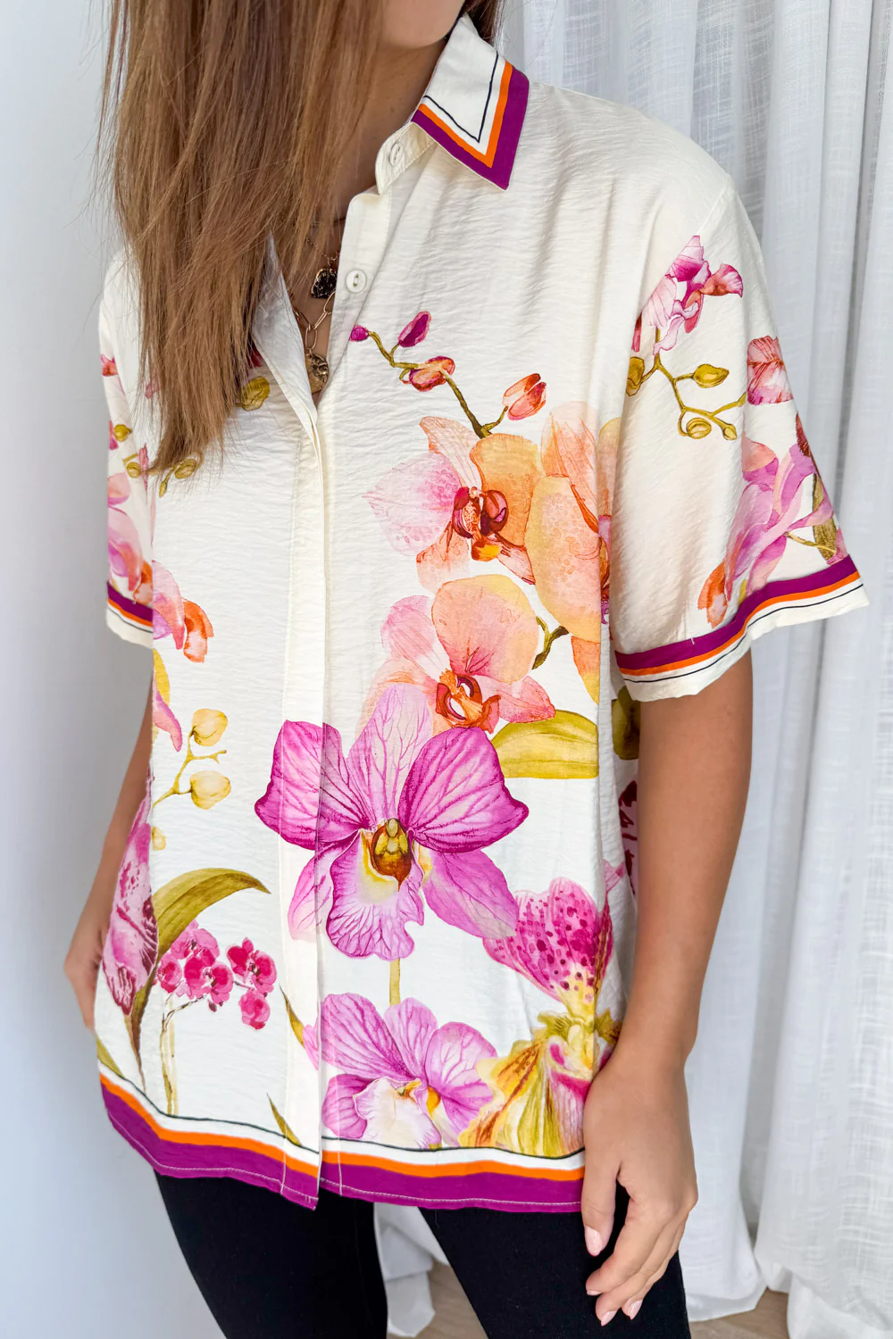 Belgravia Bloom Shirt - Magenta Orchid - Image 3