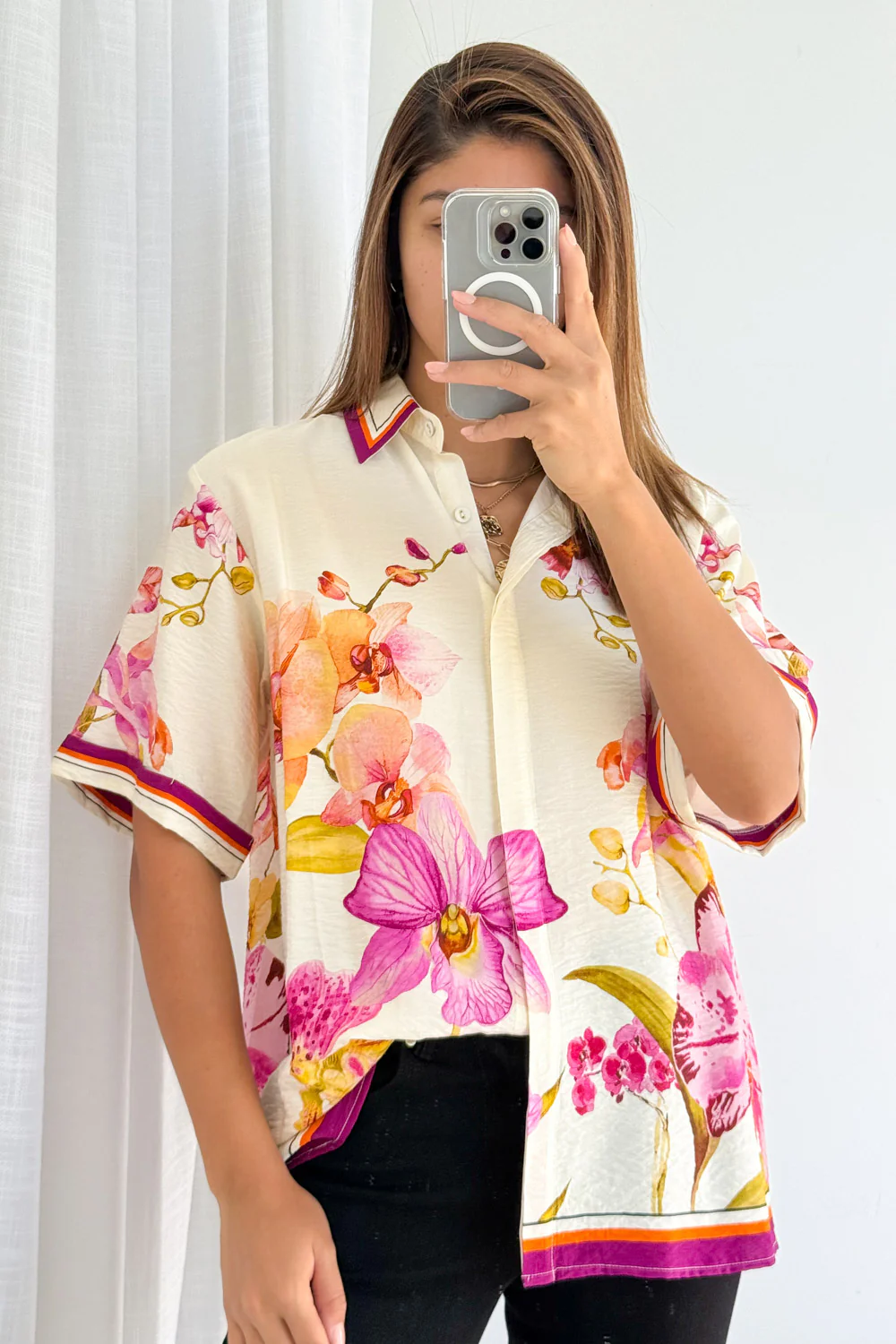 Belgravia Bloom Shirt - Magenta Orchid - Image 8