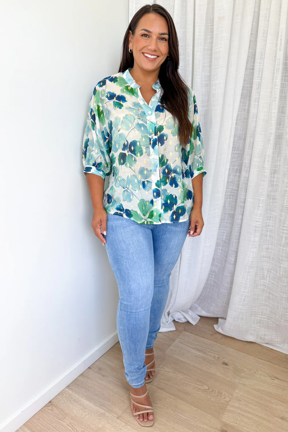 Berkley Blouse - Green Floral - Image 10