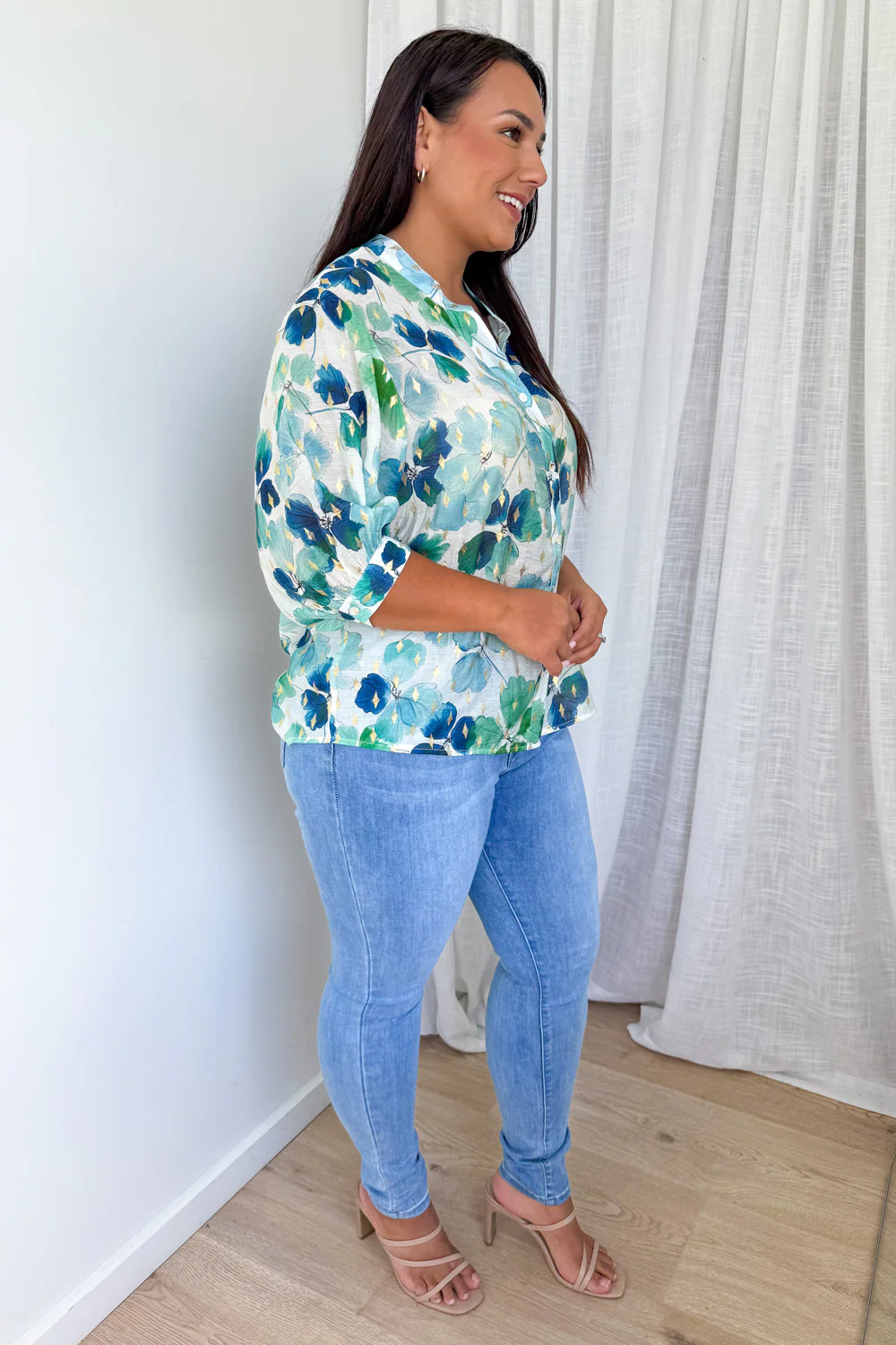 Berkley Blouse - Green Floral - Image 11