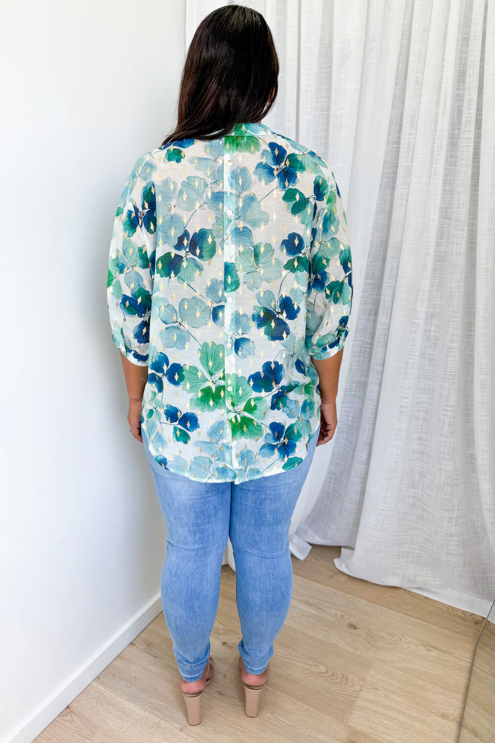 Berkley Blouse - Green Floral - Image 12