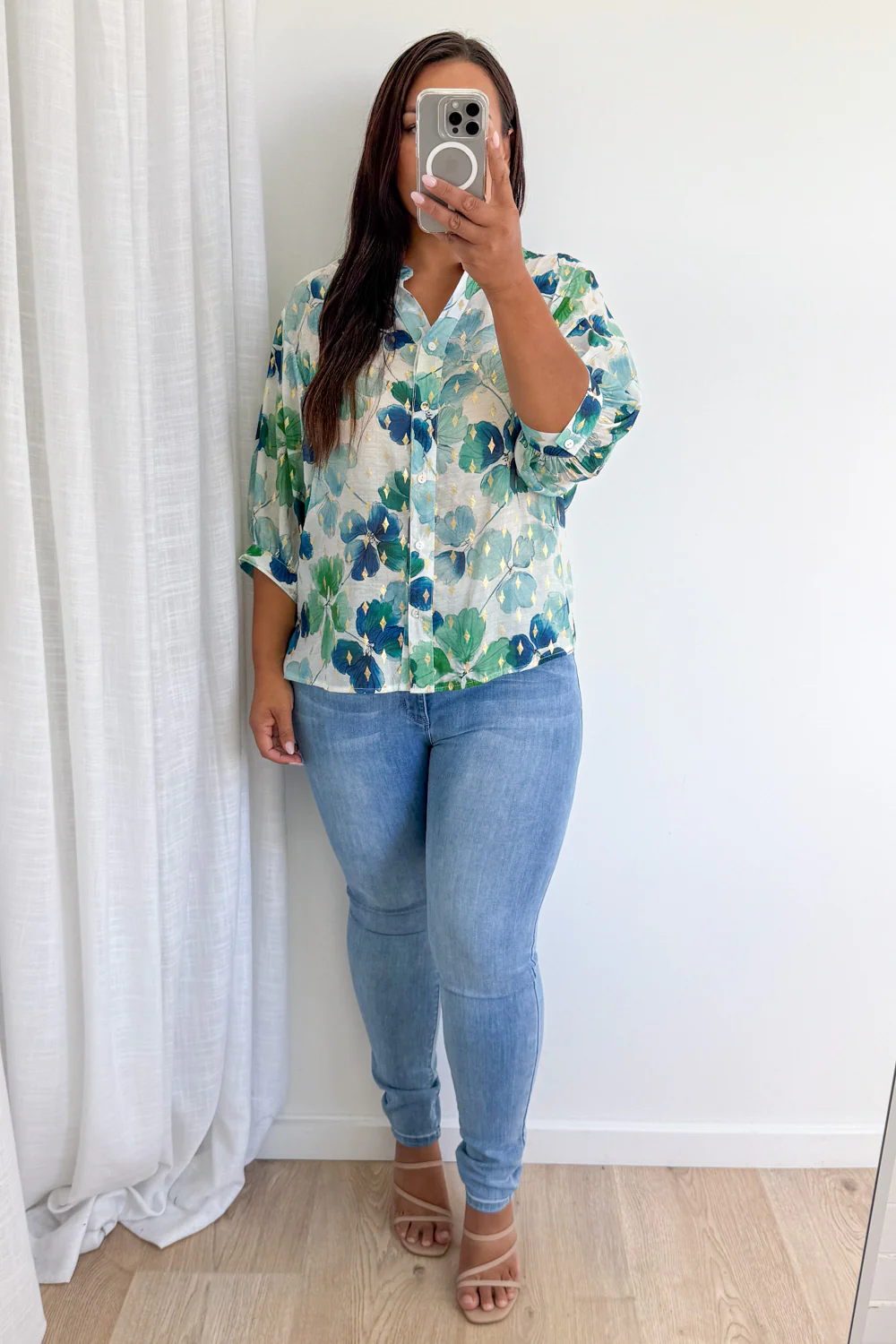 Berkley Blouse - Green Floral - Image 13