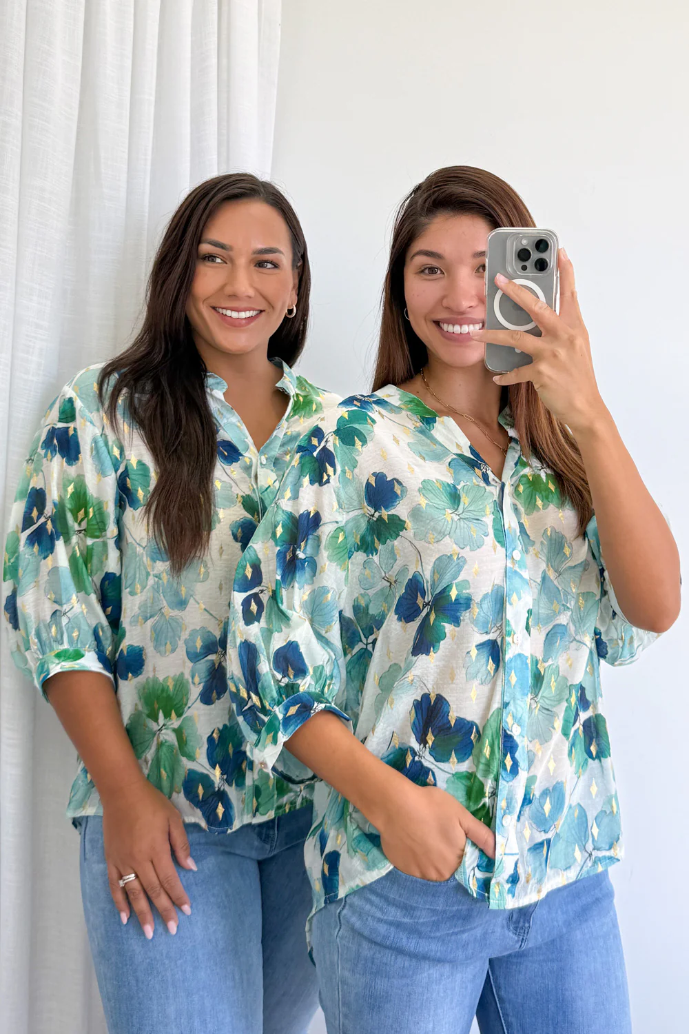 Berkley Blouse - Green Floral - Image 14