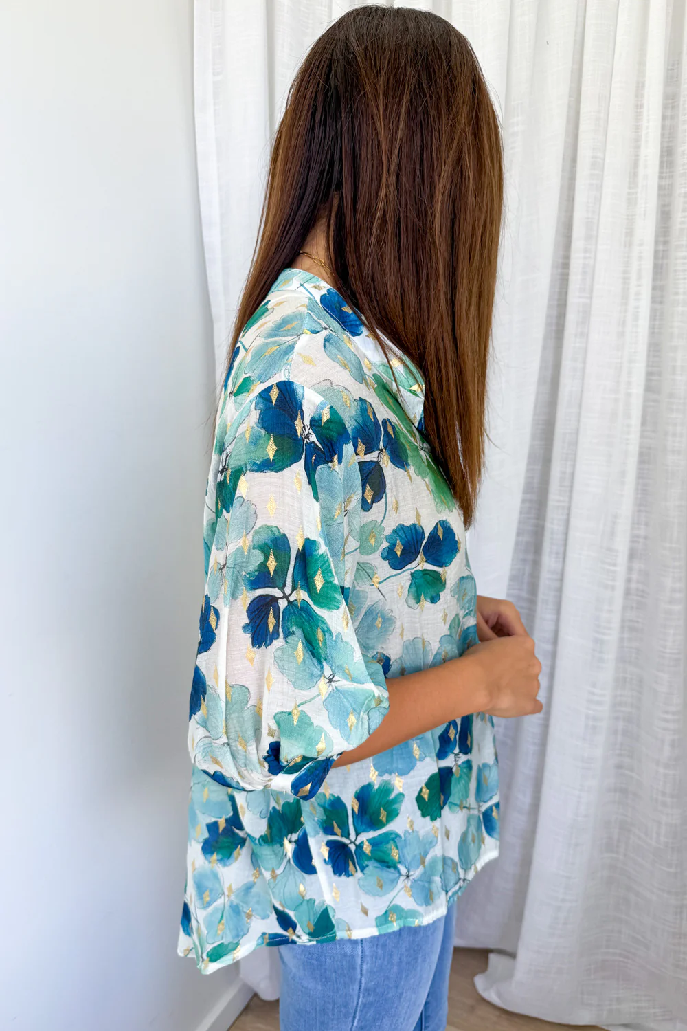 Berkley Blouse - Green Floral - Image 6