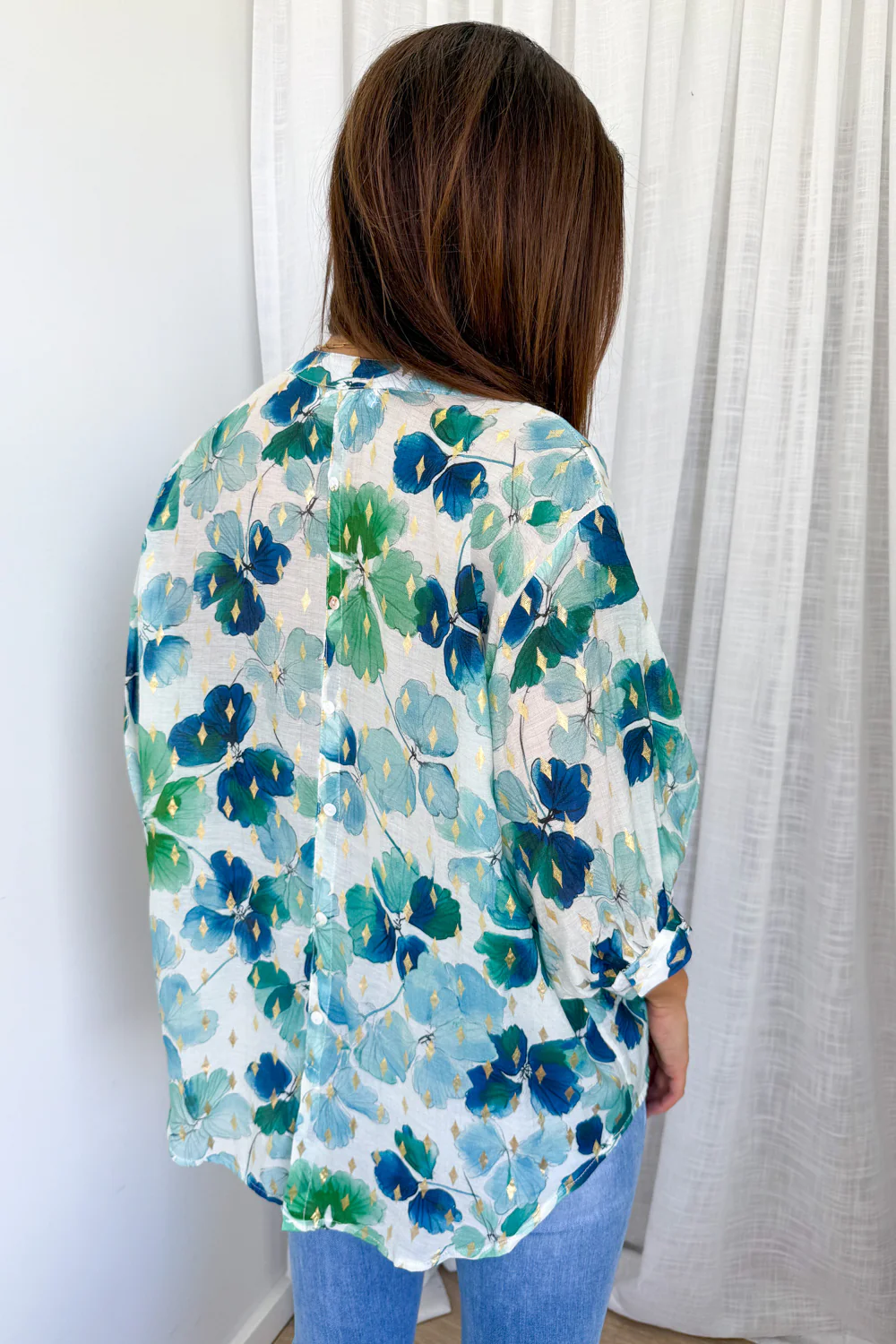 Berkley Blouse - Green Floral - Image 7