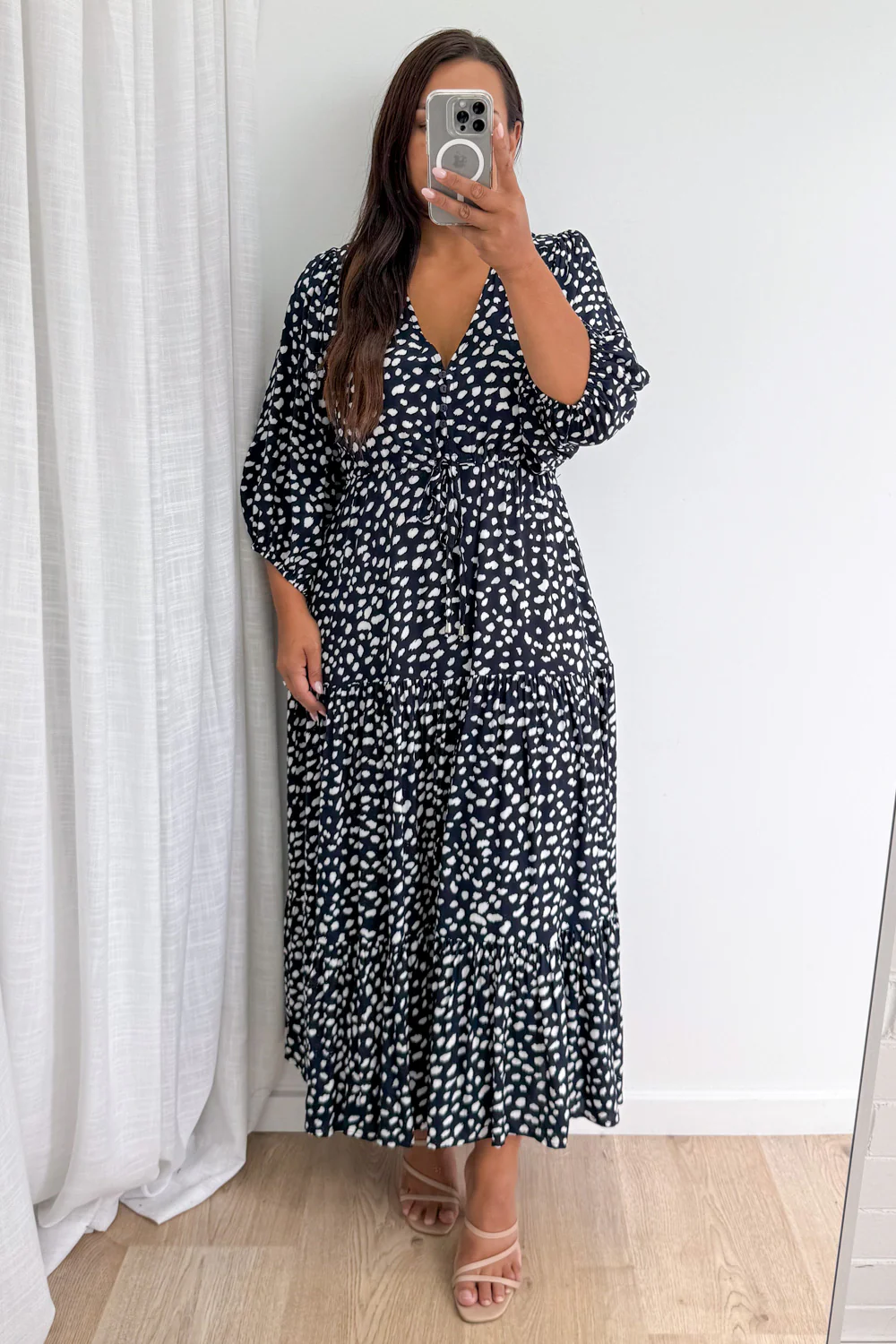 Birdie Dress - Navy White Spot - Image 10