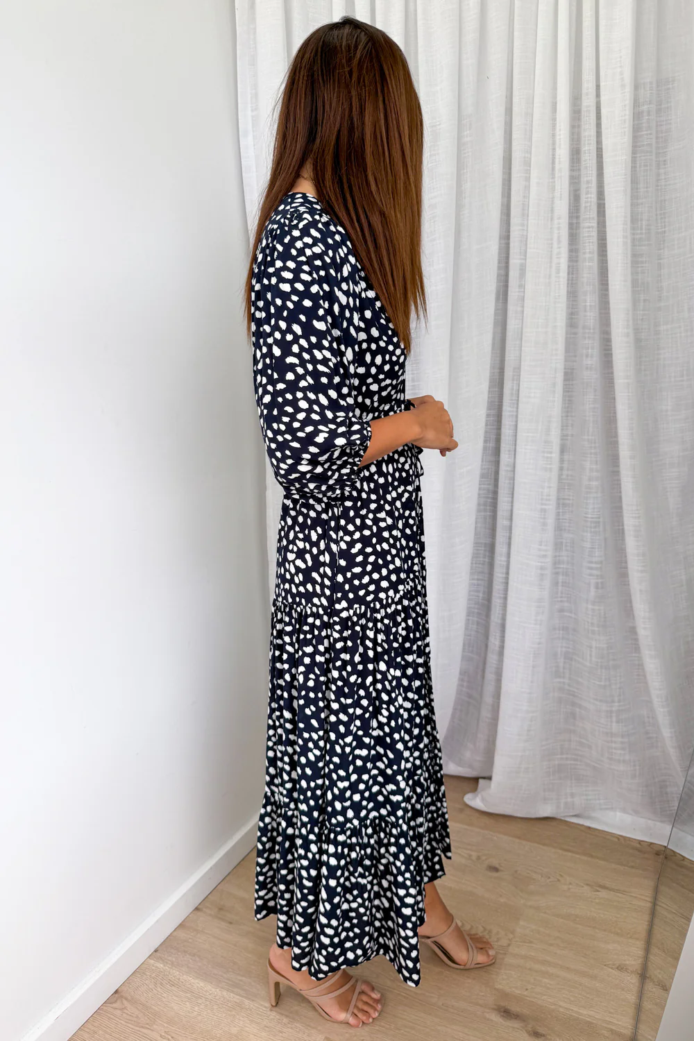 Birdie Dress - Navy White Spot - Image 4