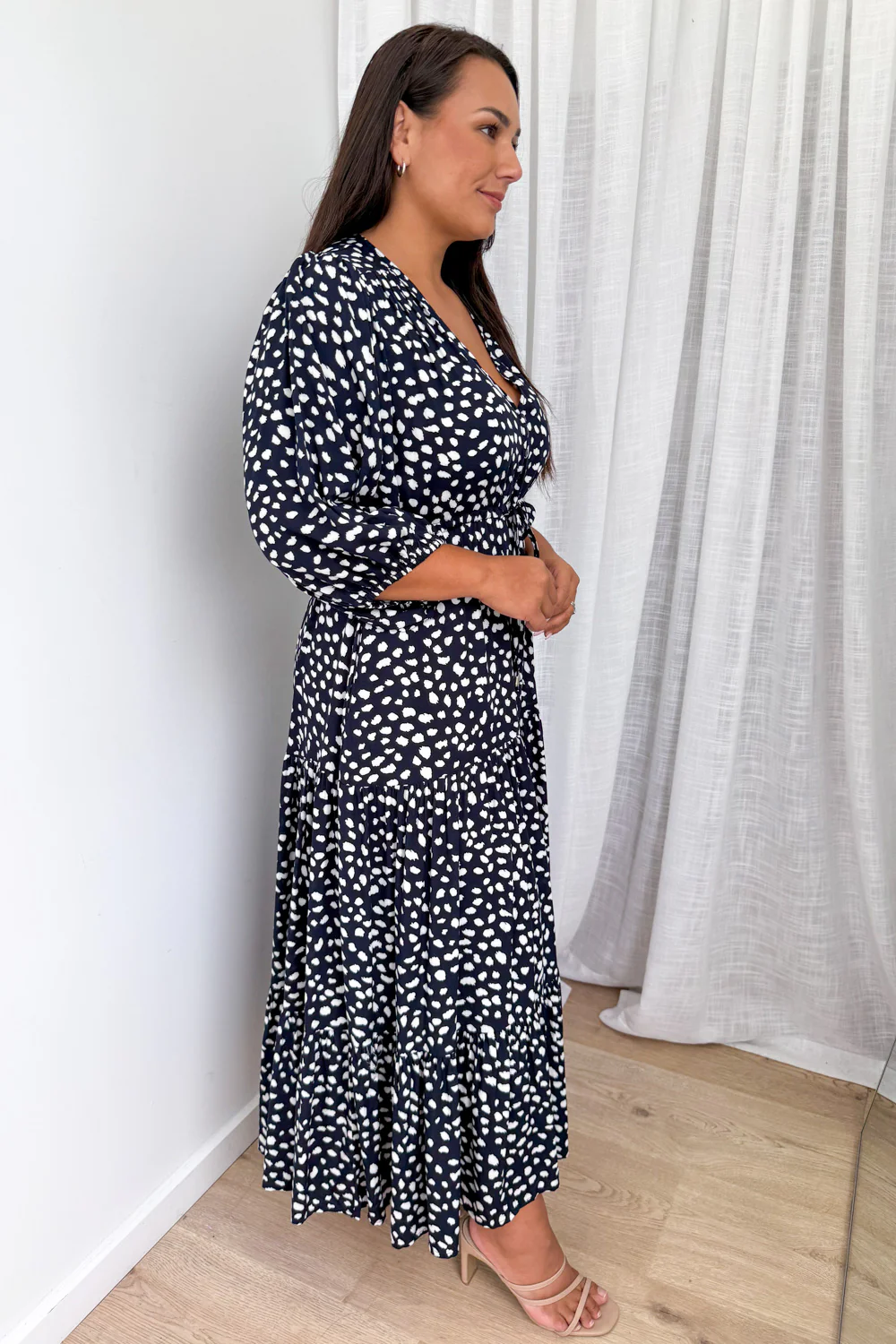 Birdie Dress - Navy White Spot - Image 8