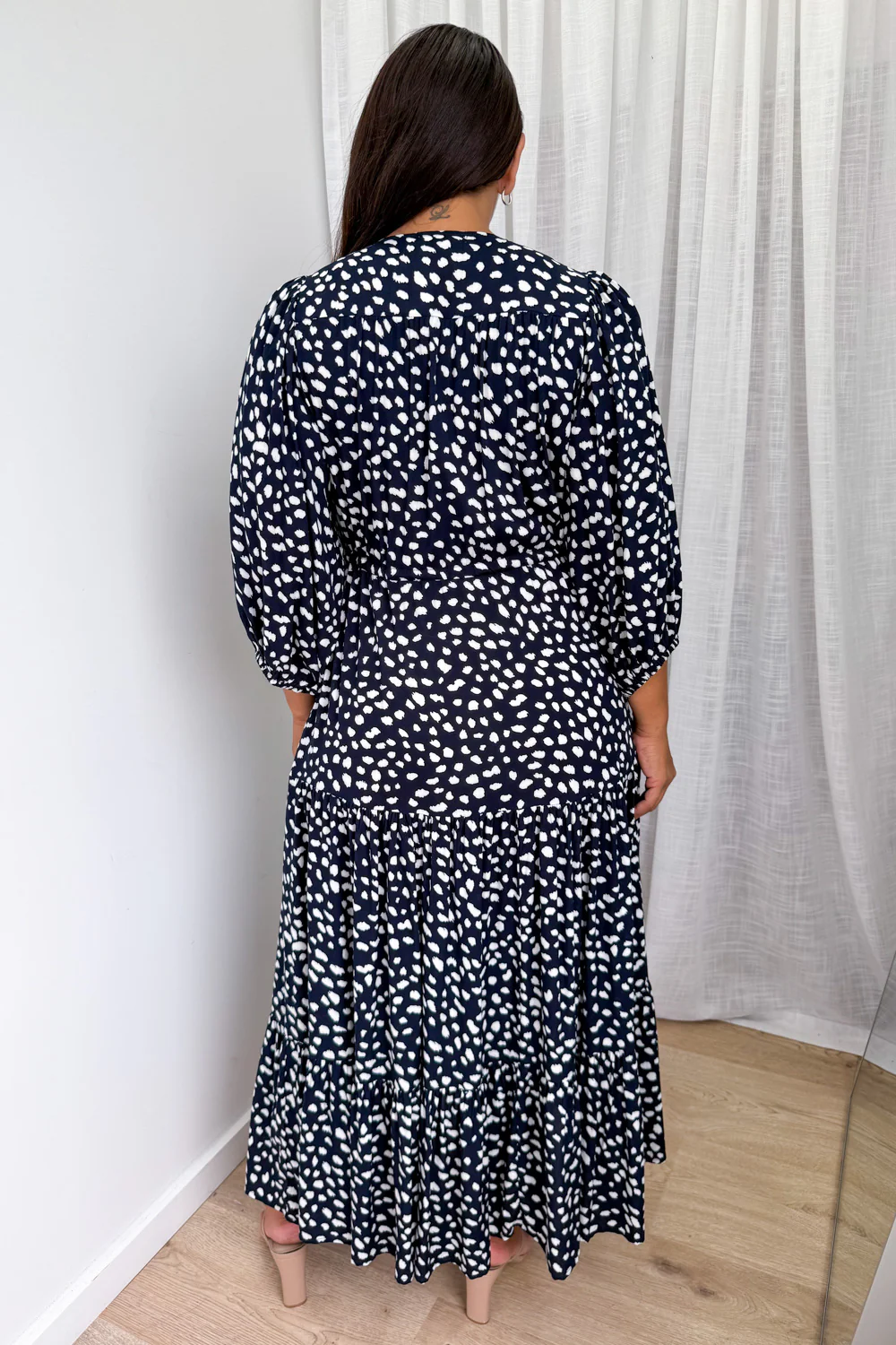 Birdie Dress - Navy White Spot - Image 9