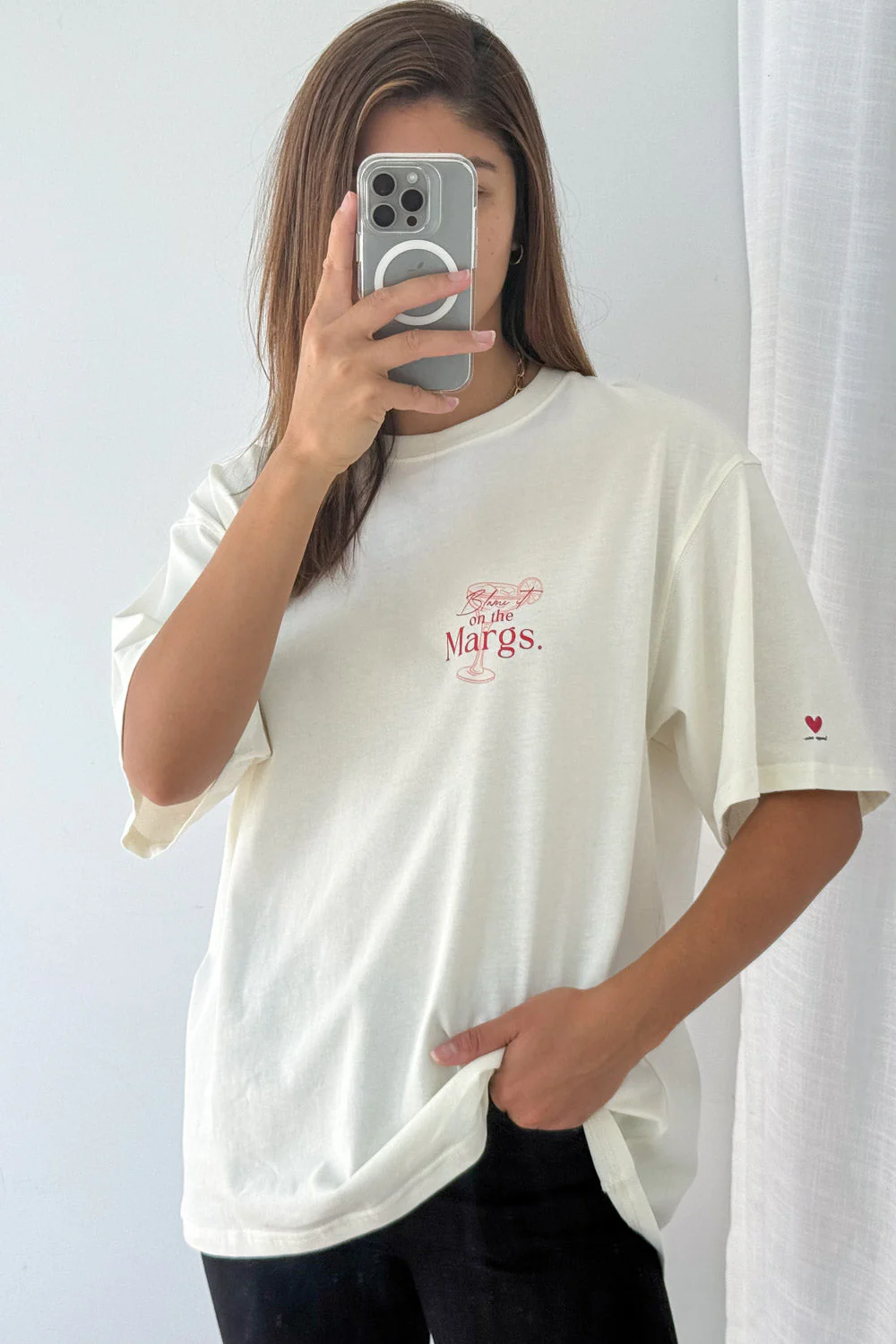 Blame It On The Margs Oversized Tee - Cream - Image 10