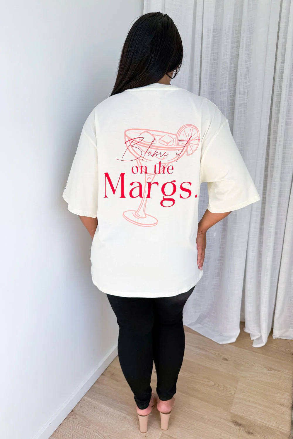 Blame It On The Margs Oversized Tee - Cream - Image 12