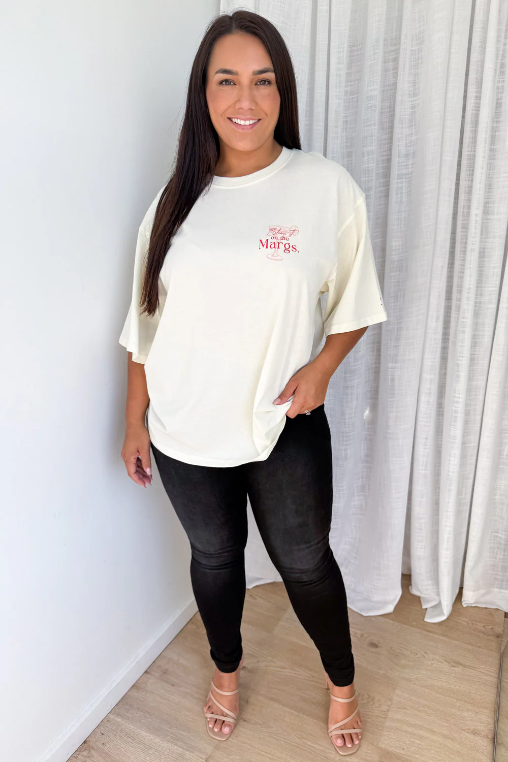 Blame It On The Margs Oversized Tee - Cream - Image 13