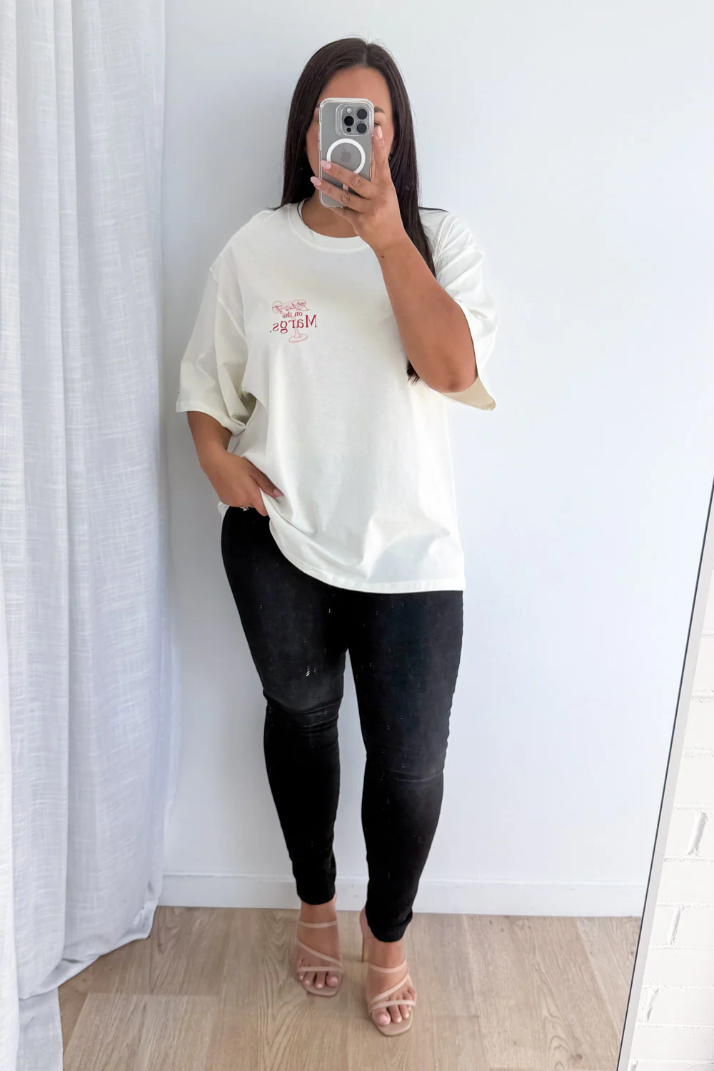 Blame It On The Margs Oversized Tee - Cream - Image 15