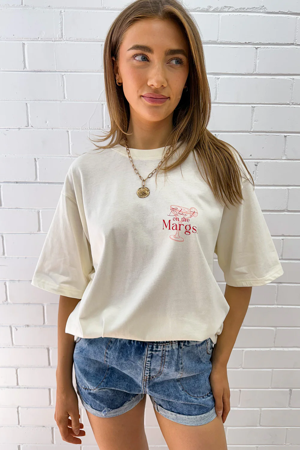 Blame It On The Margs Oversized Tee - Cream - Image 17