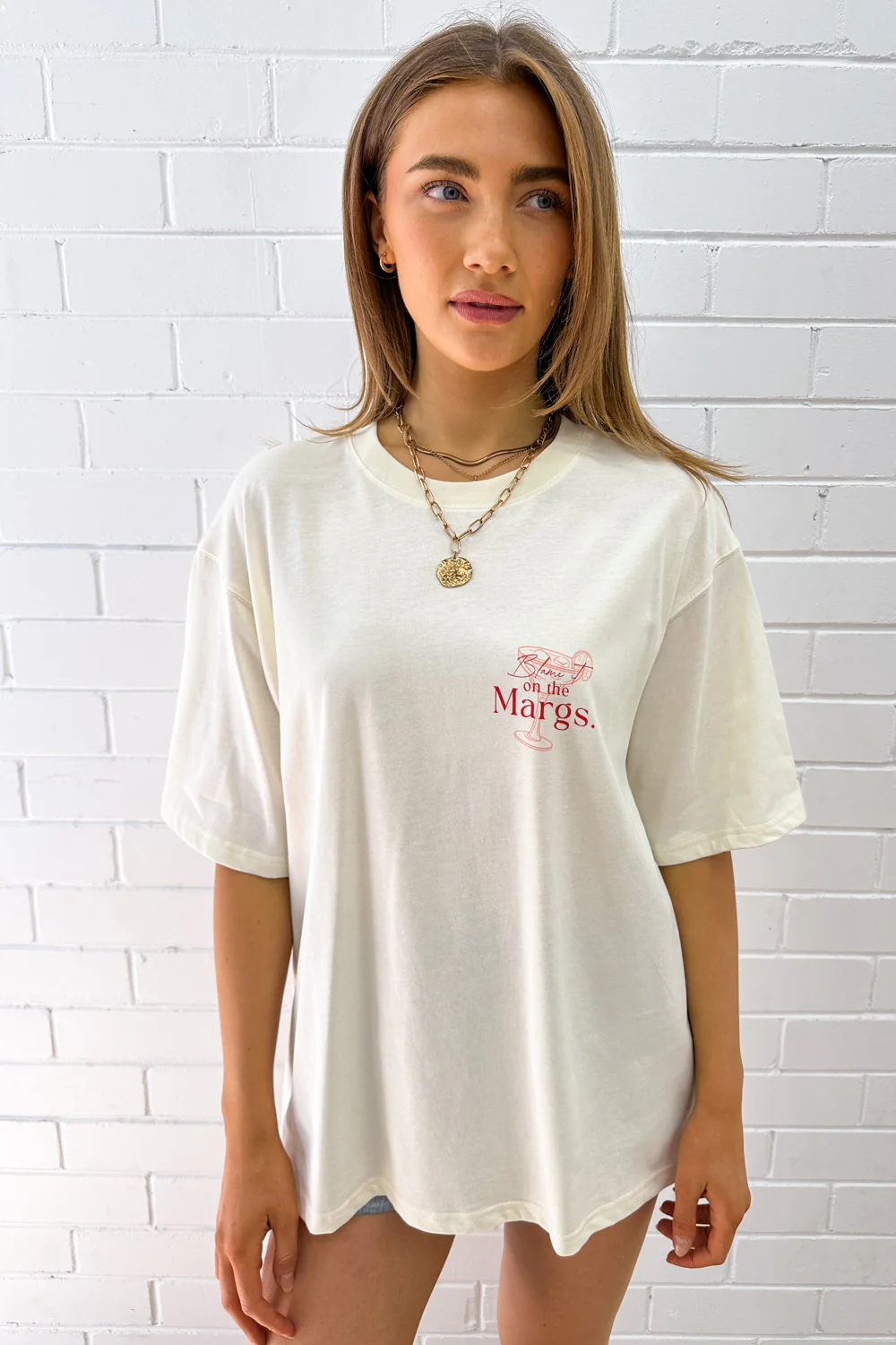 Blame It On The Margs Oversized Tee - Cream - Image 18