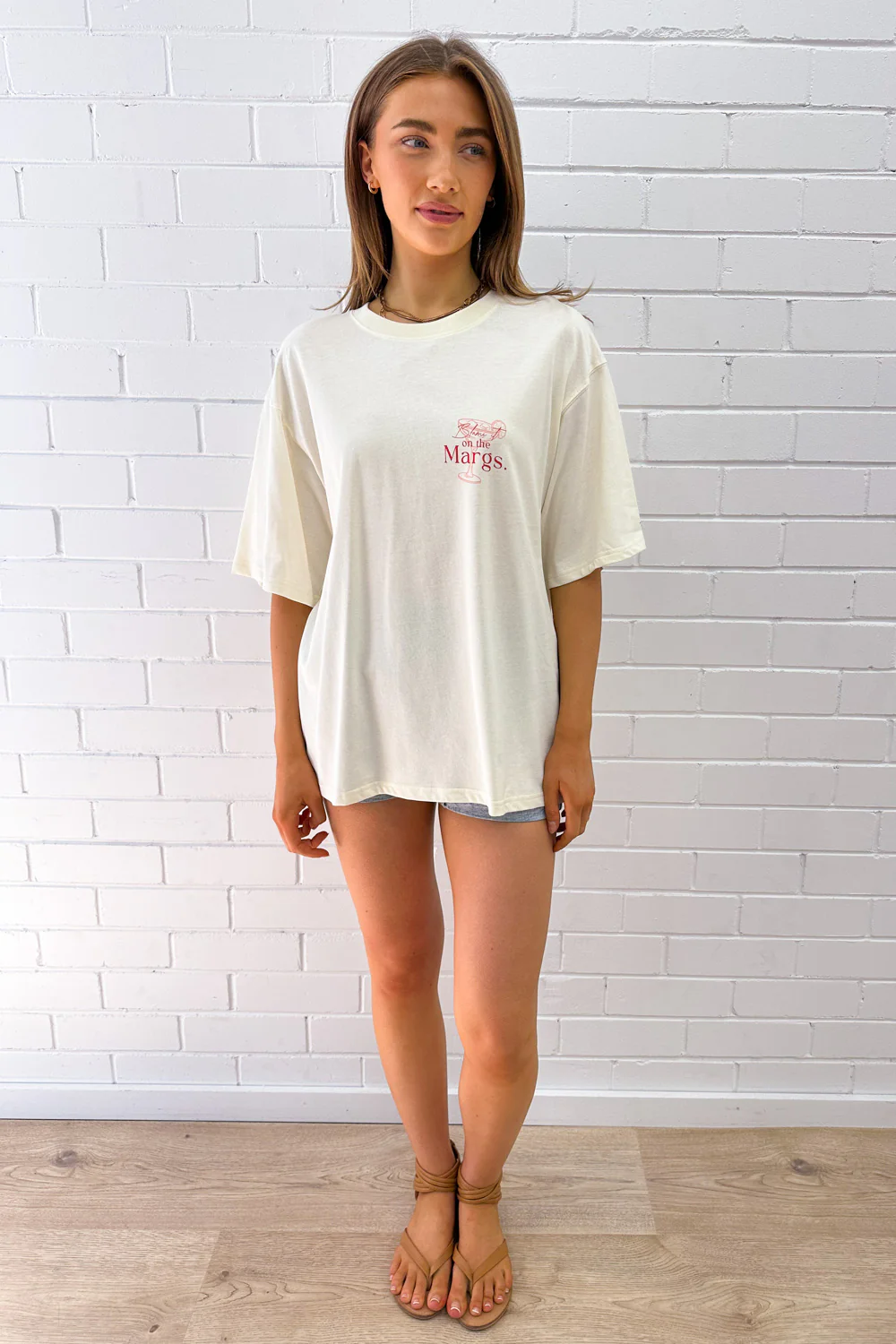 Blame It On The Margs Oversized Tee - Cream - Image 19