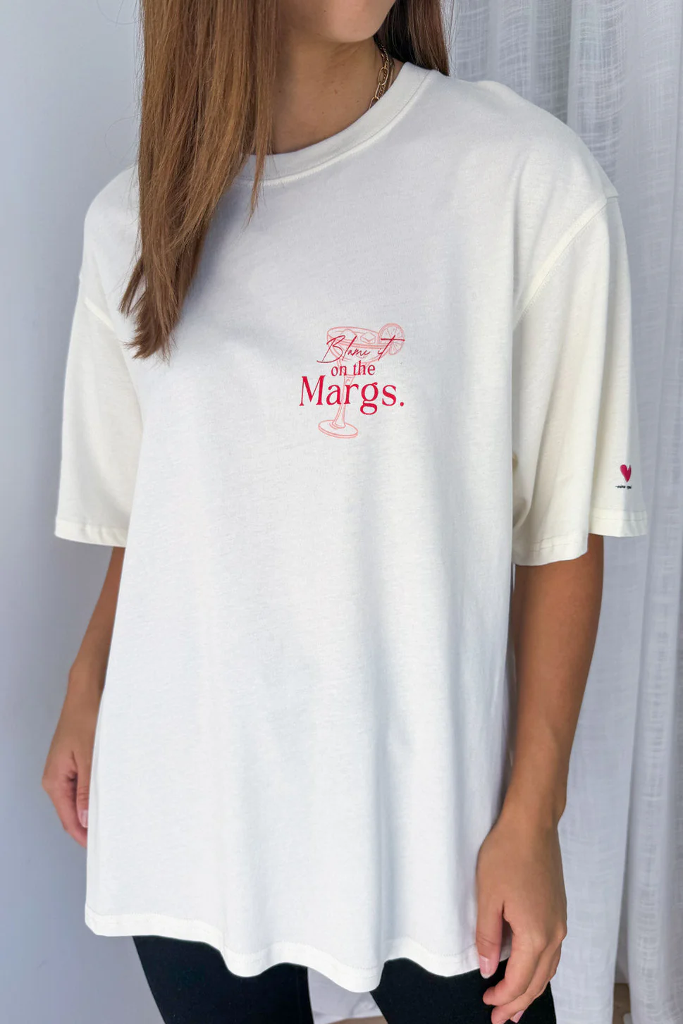 Blame It On The Margs Oversized Tee - Cream - Image 2