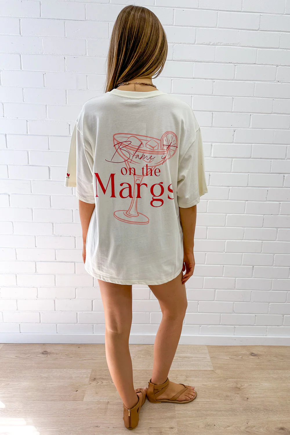 Blame It On The Margs Oversized Tee - Cream - Image 20