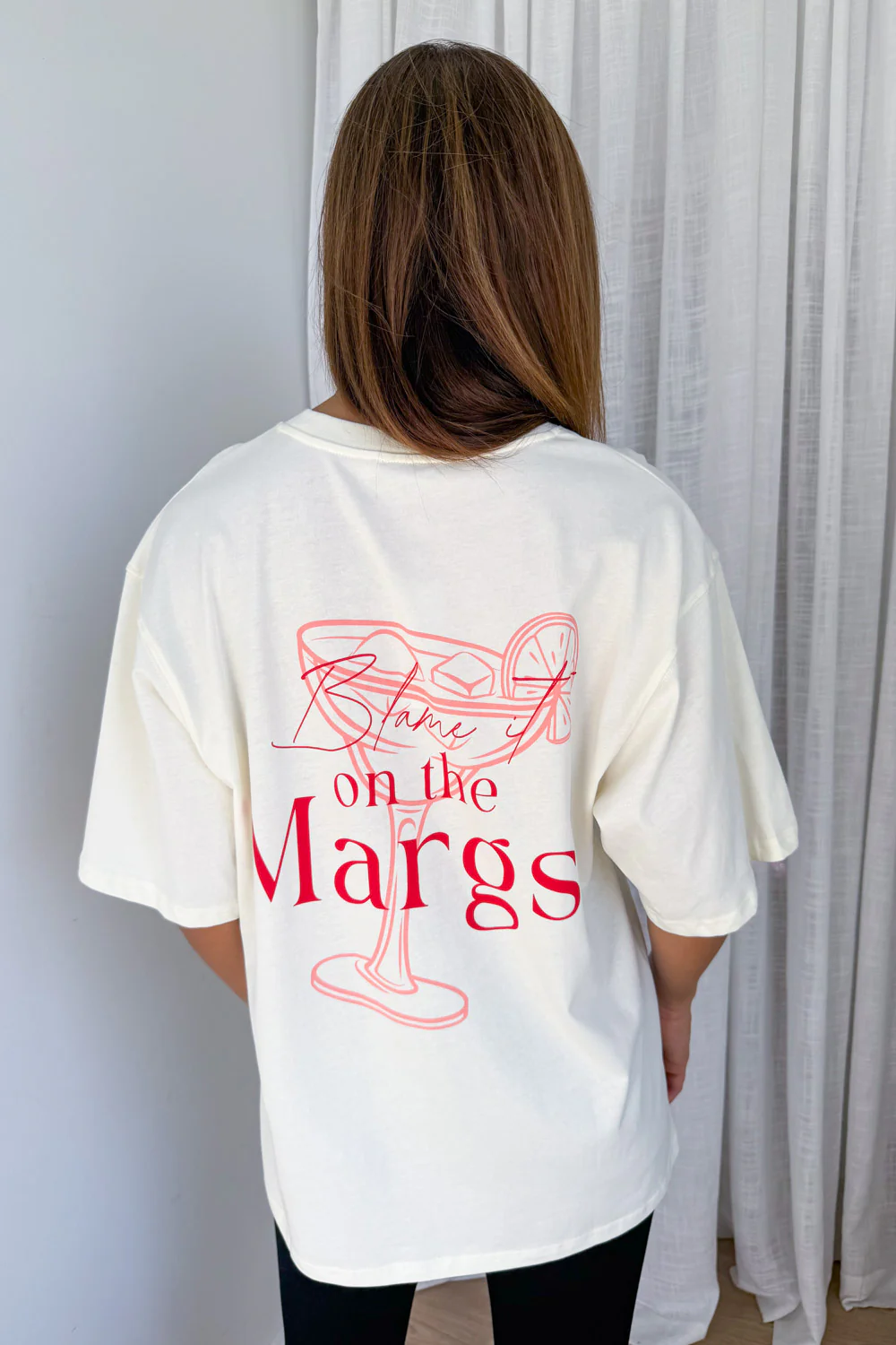 Blame It On The Margs Oversized Tee - Cream - Image 3