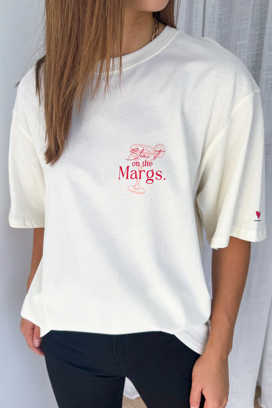 Blame It On The Margs Oversized Tee - Cream - Image 5