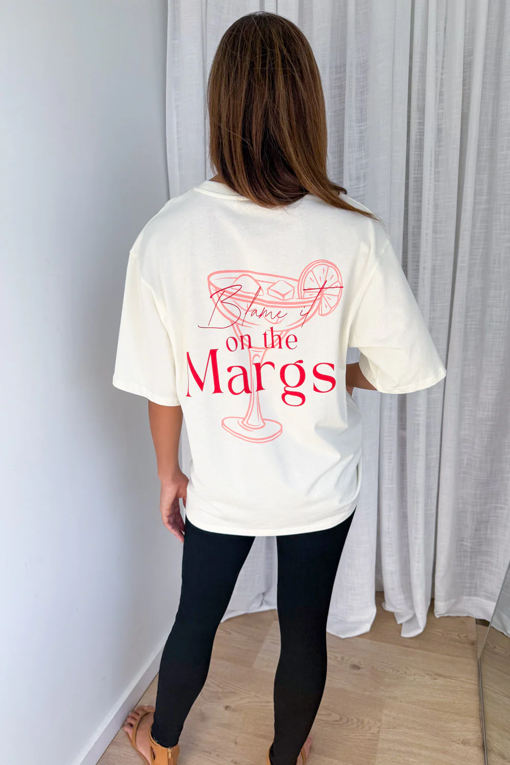 Blame It On The Margs Oversized Tee - Cream - Image 6