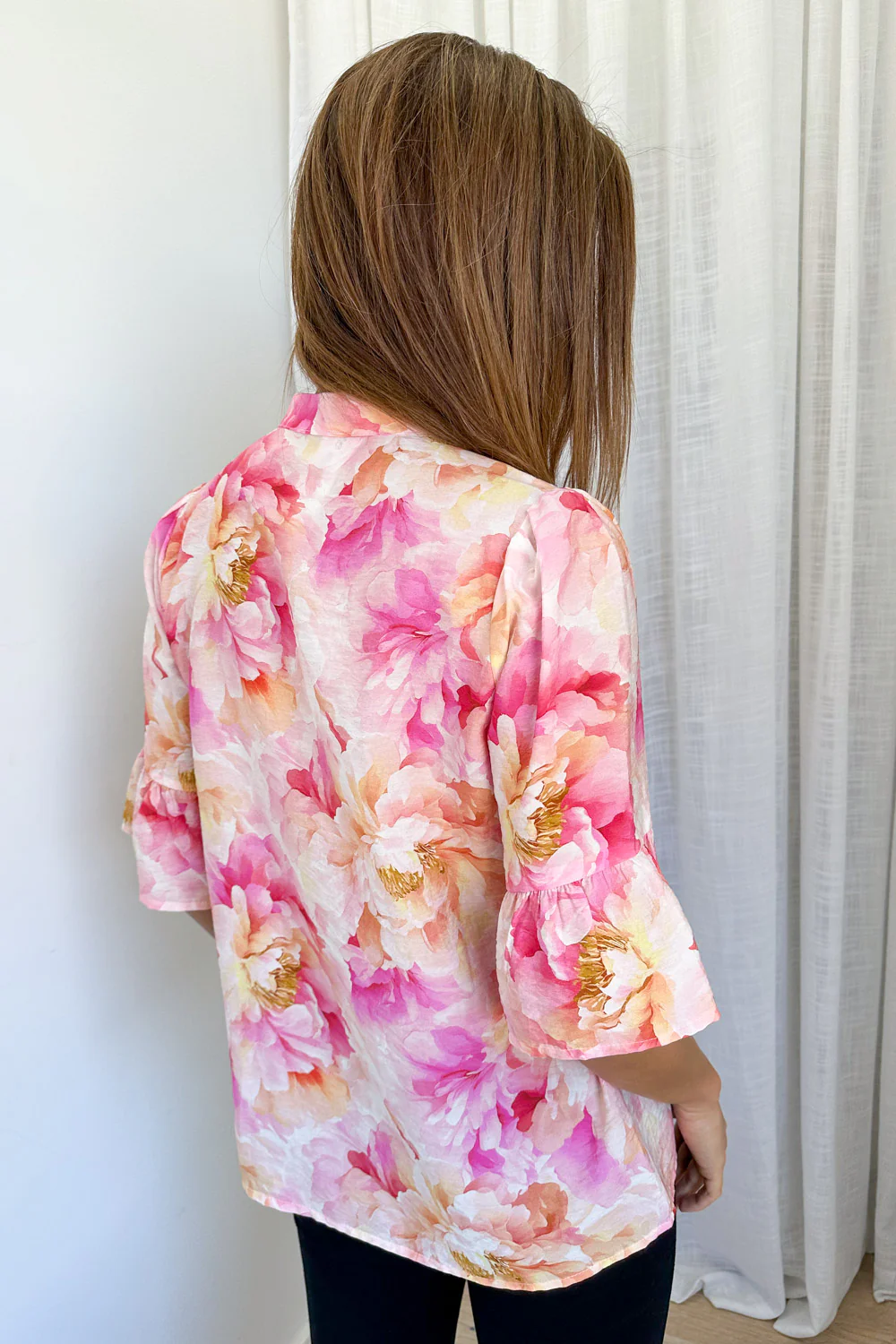 Botanic Blouse - Pink Orange Floral - Image 11