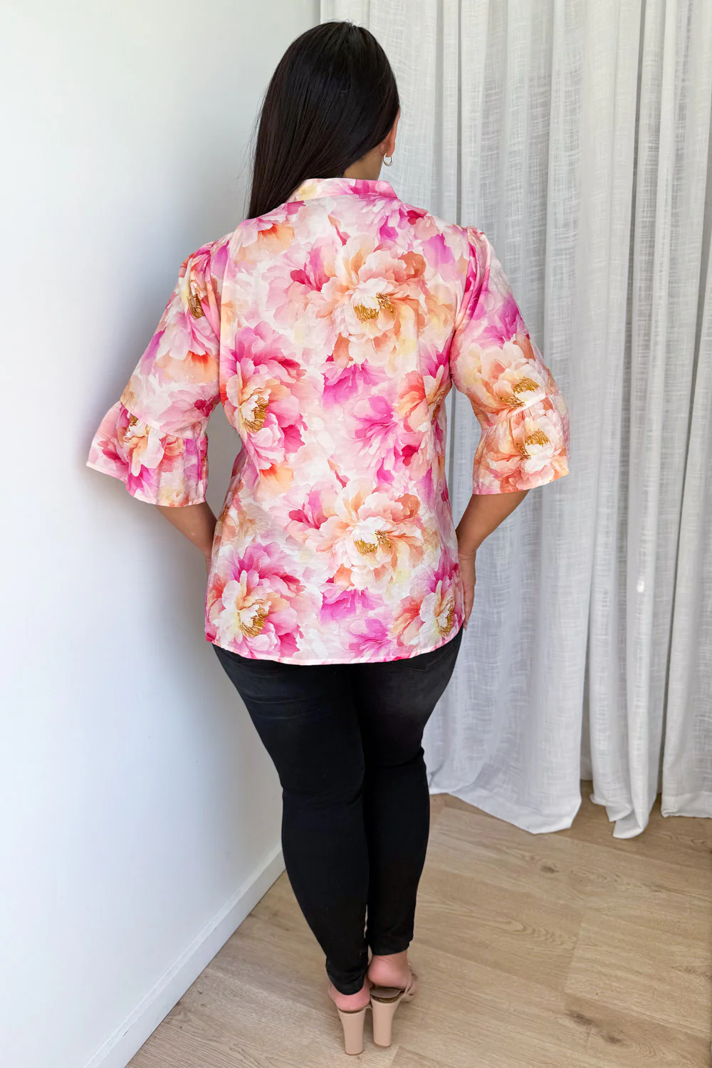 Botanic Blouse - Pink Orange Floral - Image 15