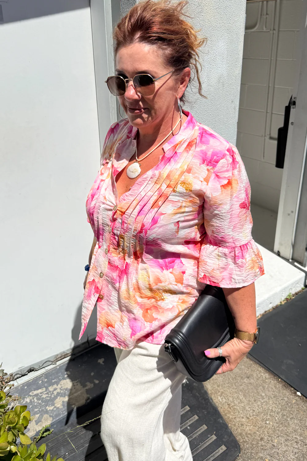 Botanic Blouse - Pink Orange Floral - Image 5