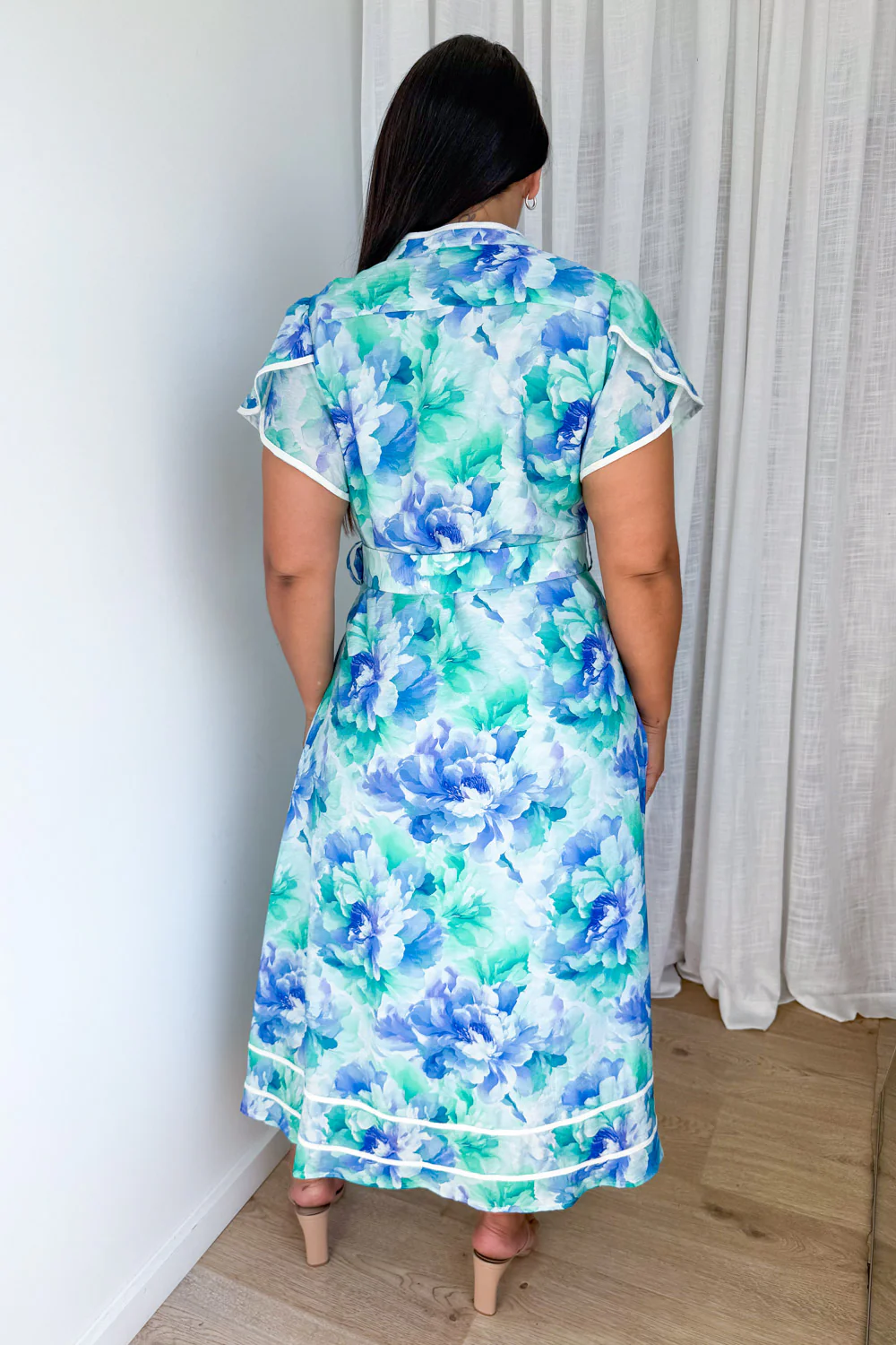 Botanic Dress - Blue Turquoise Floral - Image 10