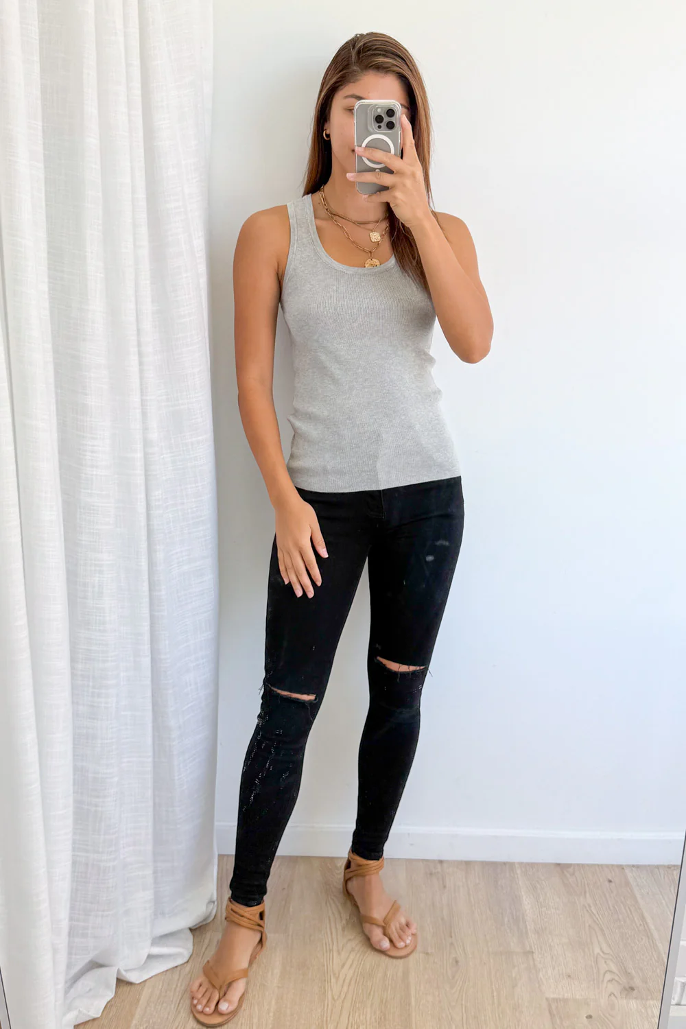 Cali Knit Tank - Grey Marle - Image 8