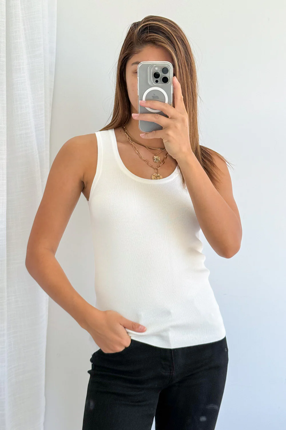 Cali Knit Tank - White - Image 7