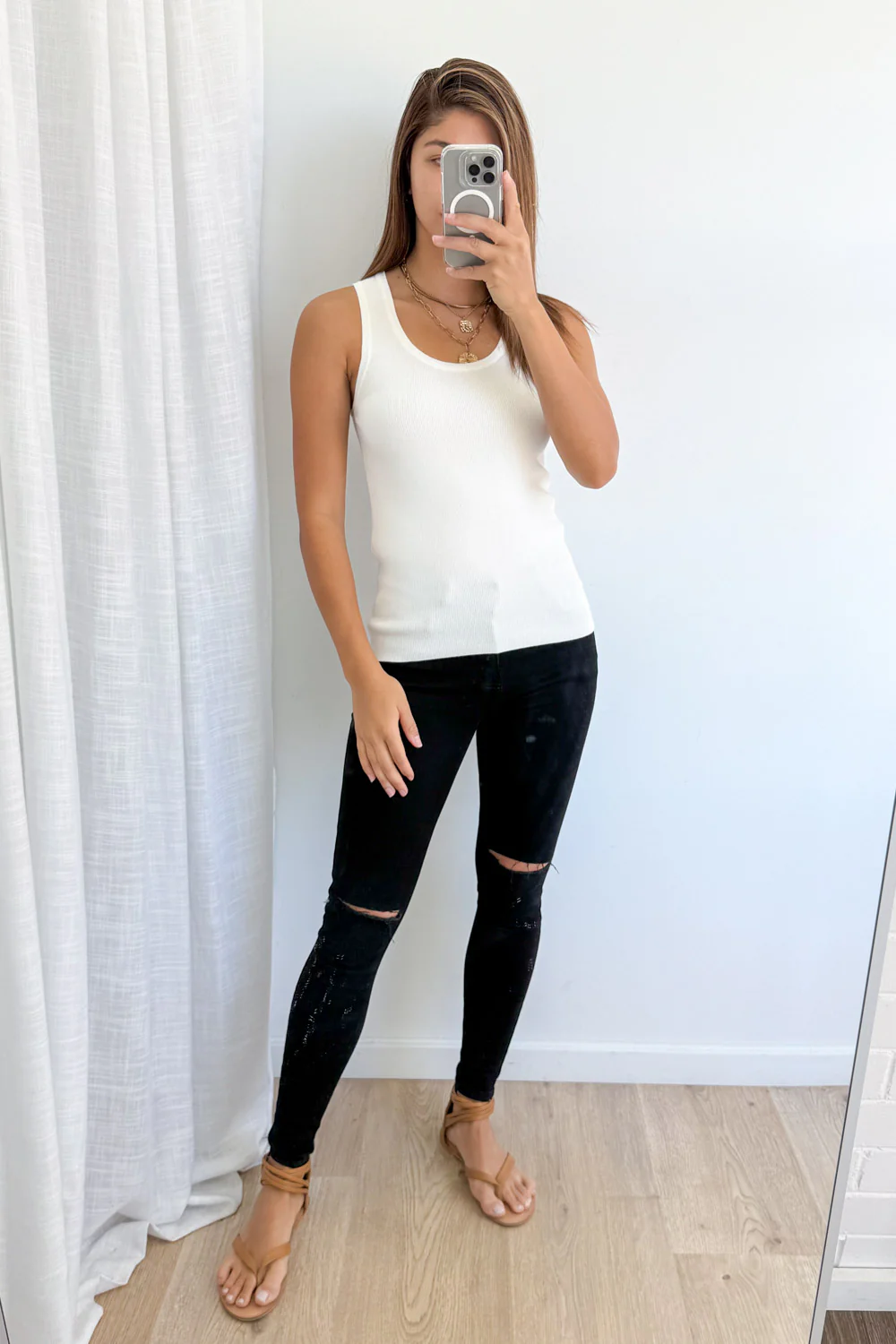 Cali Knit Tank - White - Image 8