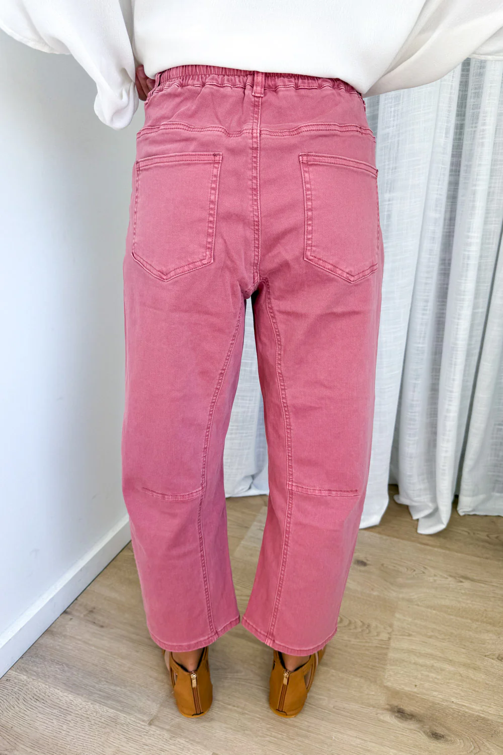 Camilla Crop Barrel Leg Jeans - Rose Denim - Image 5