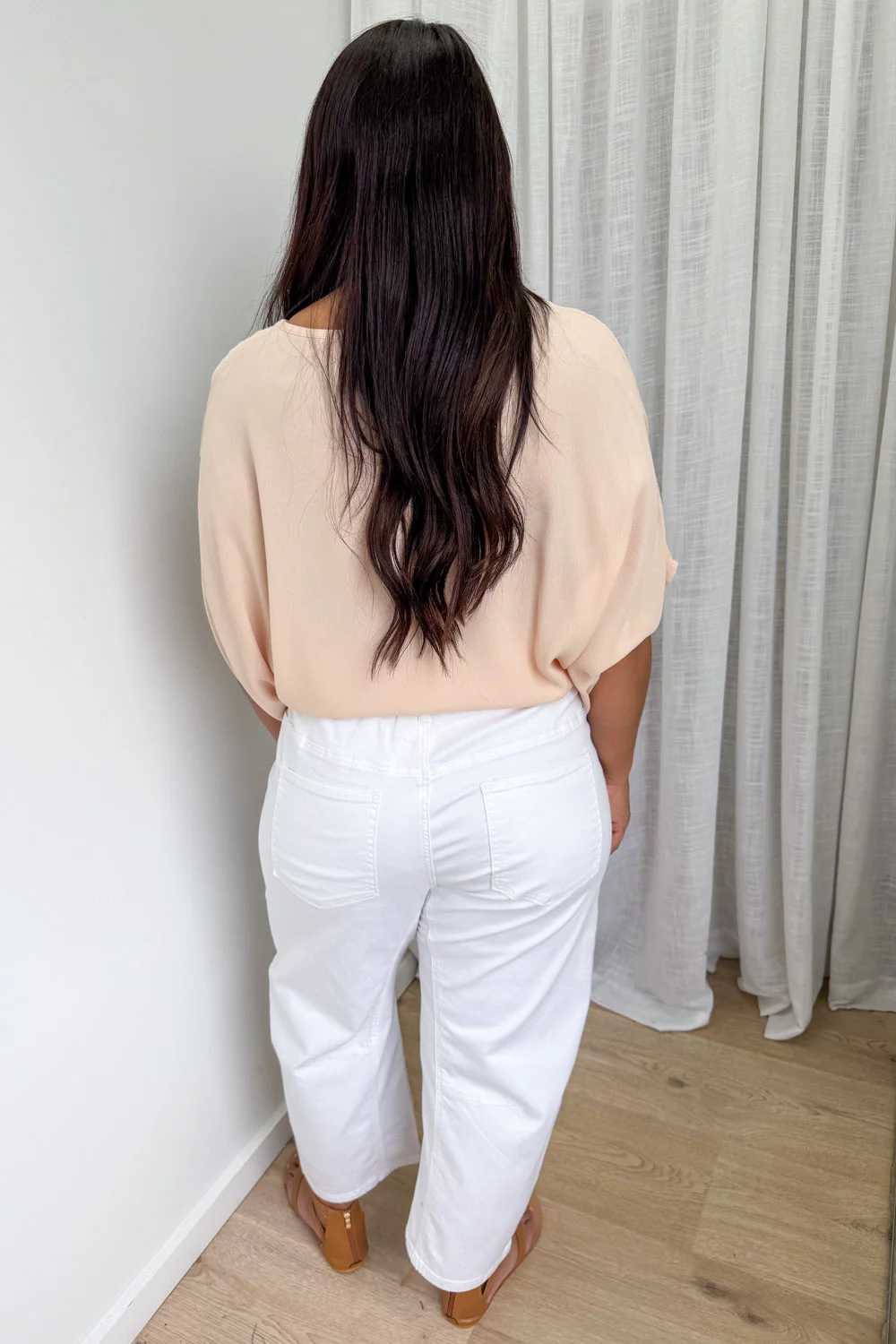 Camilla Crop Barrel Leg Jeans - White Denim - Image 10