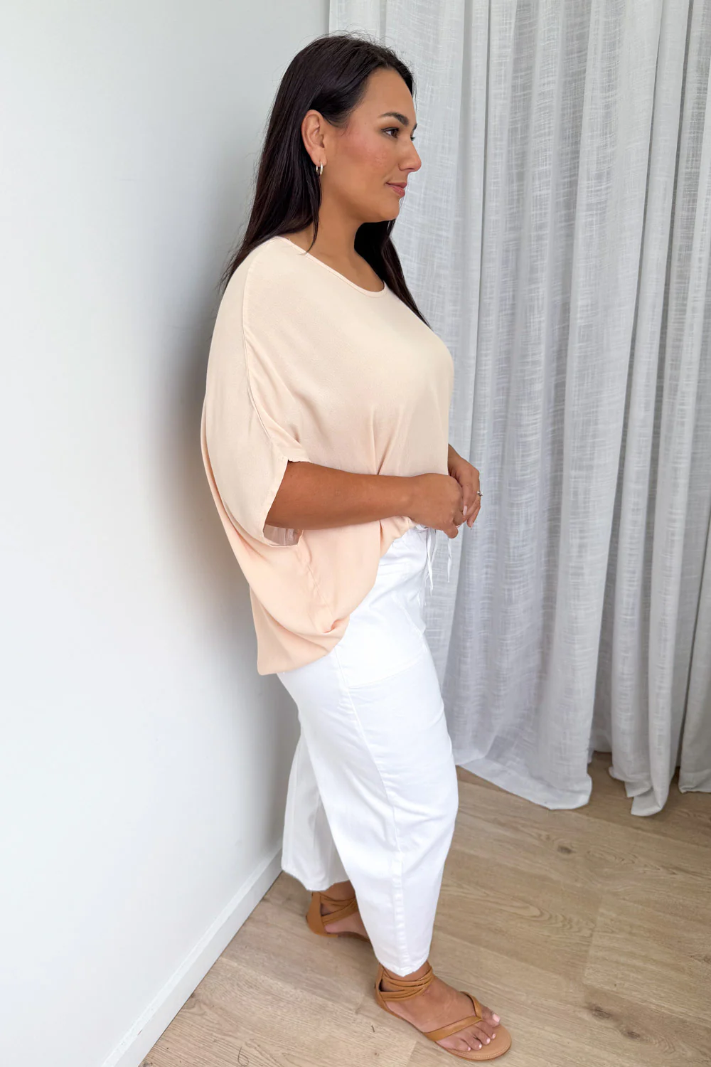 Camilla Crop Barrel Leg Jeans - White Denim - Image 9