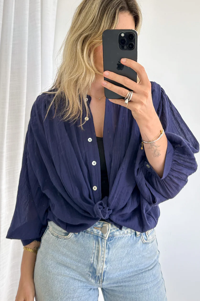 Camryn Shirt - Navy - Image 6