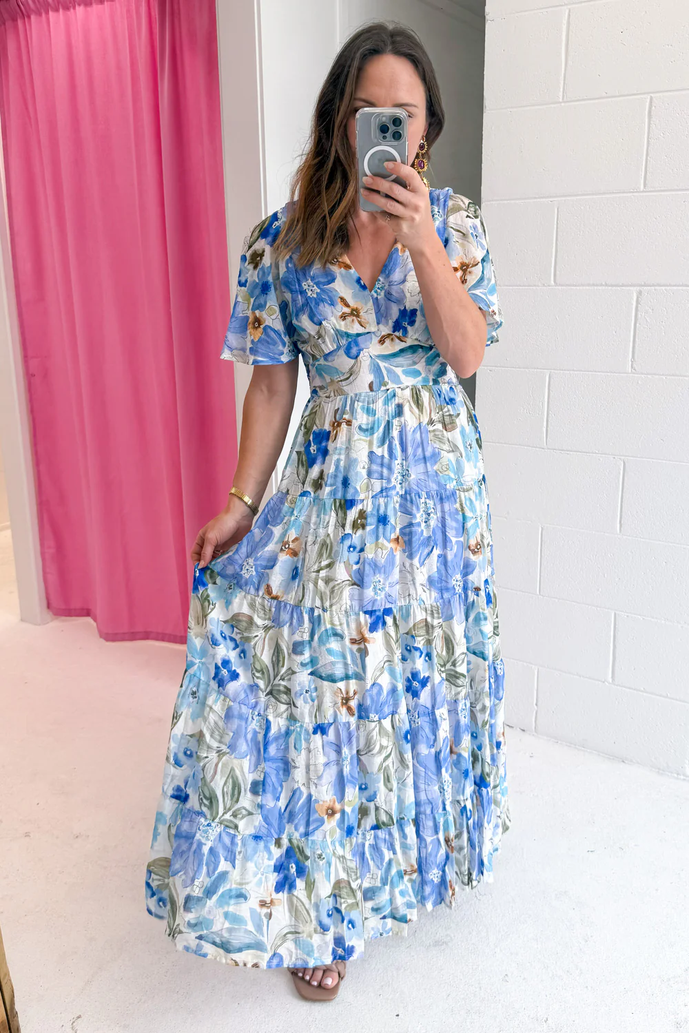 Carys Dress - Blue Multi Floral - Image 13