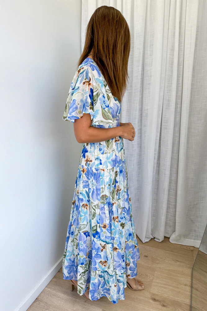 Carys Dress - Blue Multi Floral - Image 3