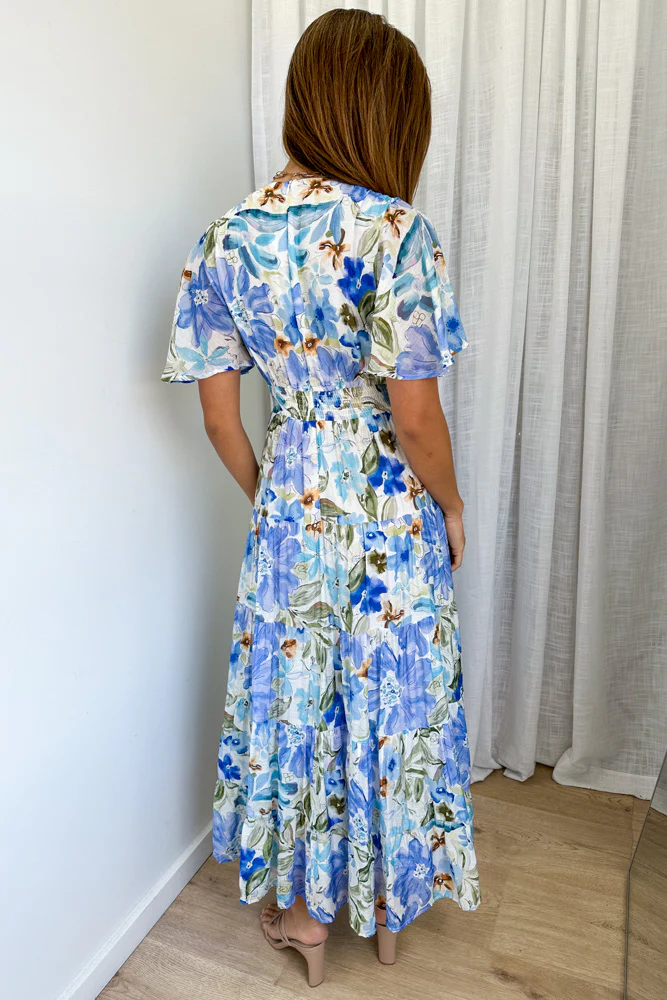 Carys Dress - Blue Multi Floral - Image 4