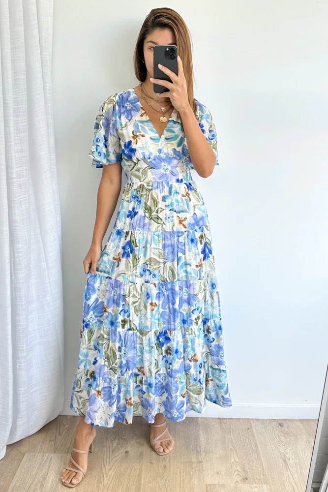 Carys Dress - Blue Multi Floral - Image 5