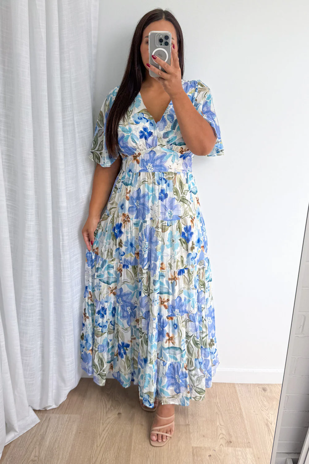 Carys Dress - Blue Multi Floral - Image 9
