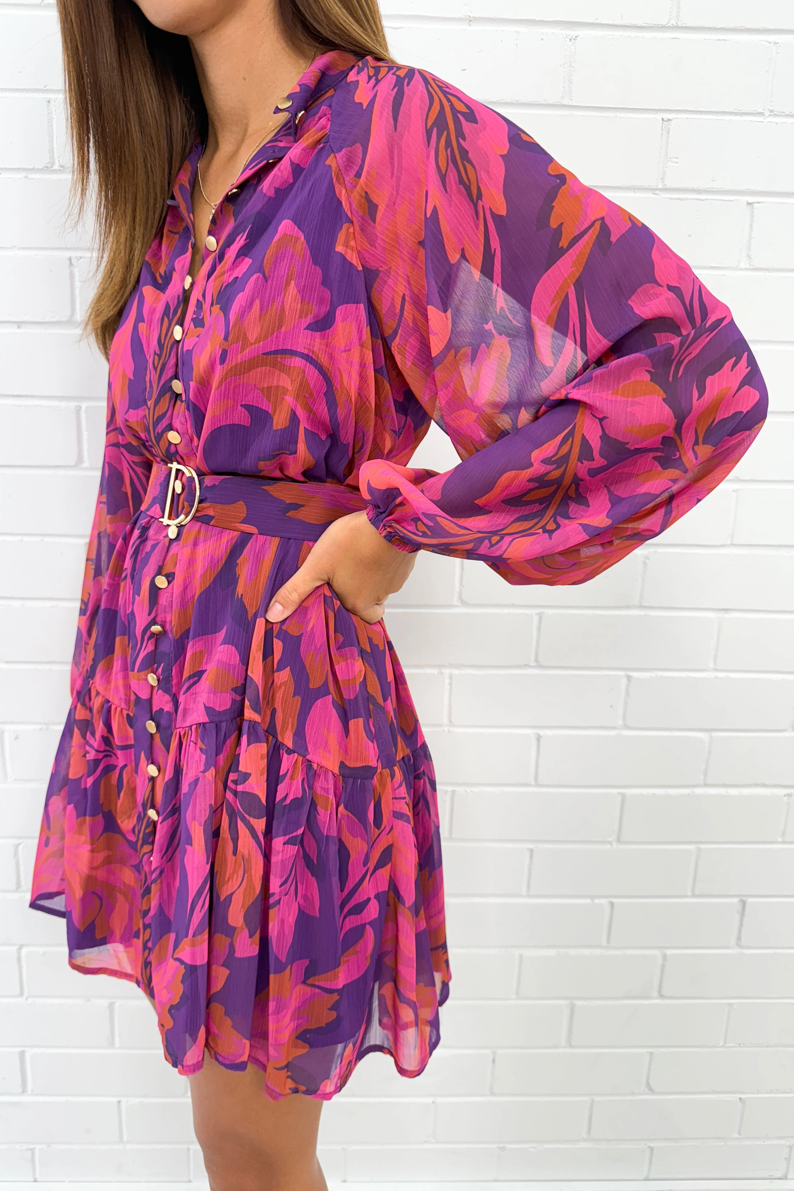 Chantal Dress - Purple Pink - Image 3