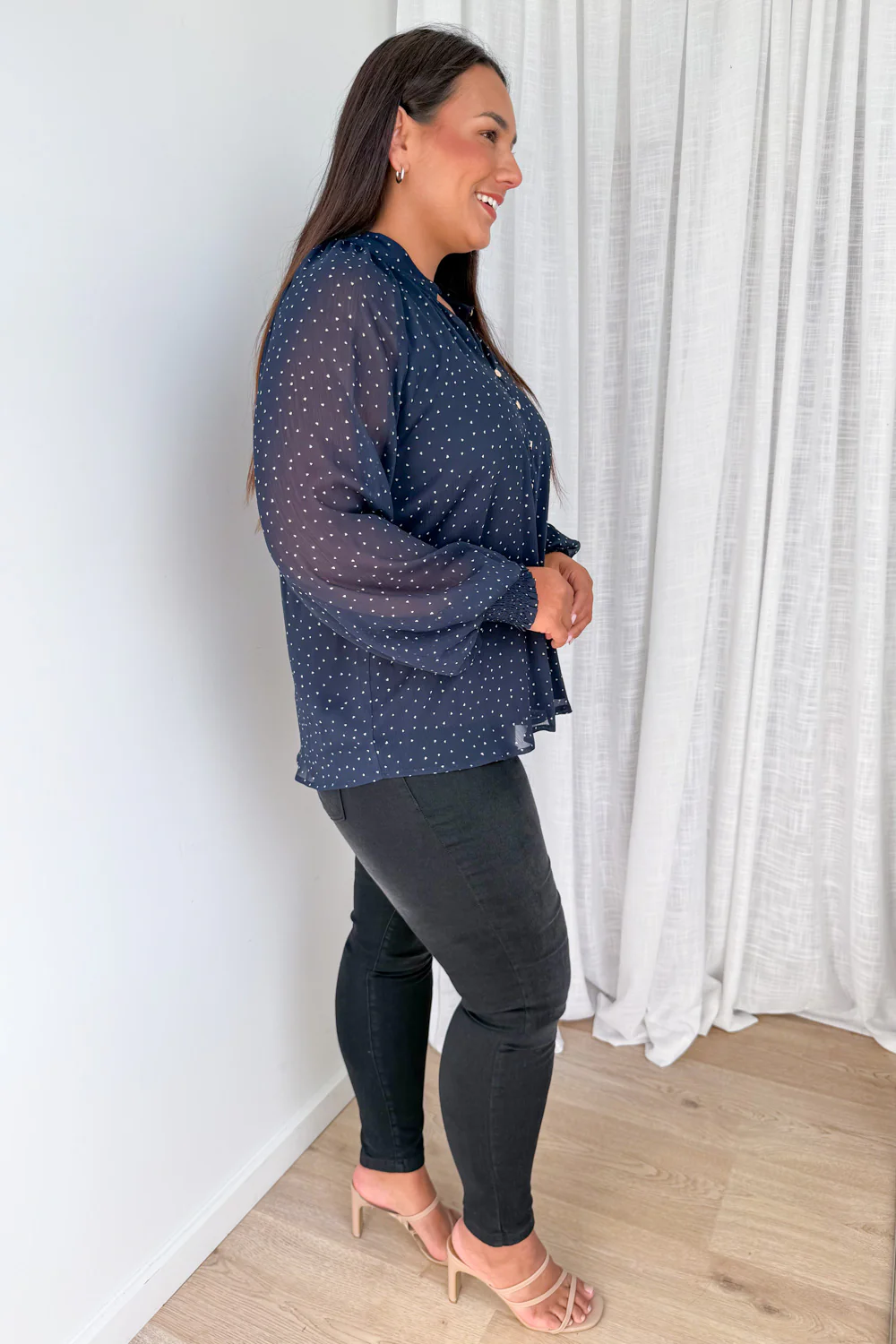 Chante Blouse - Navy Heart - Image 10