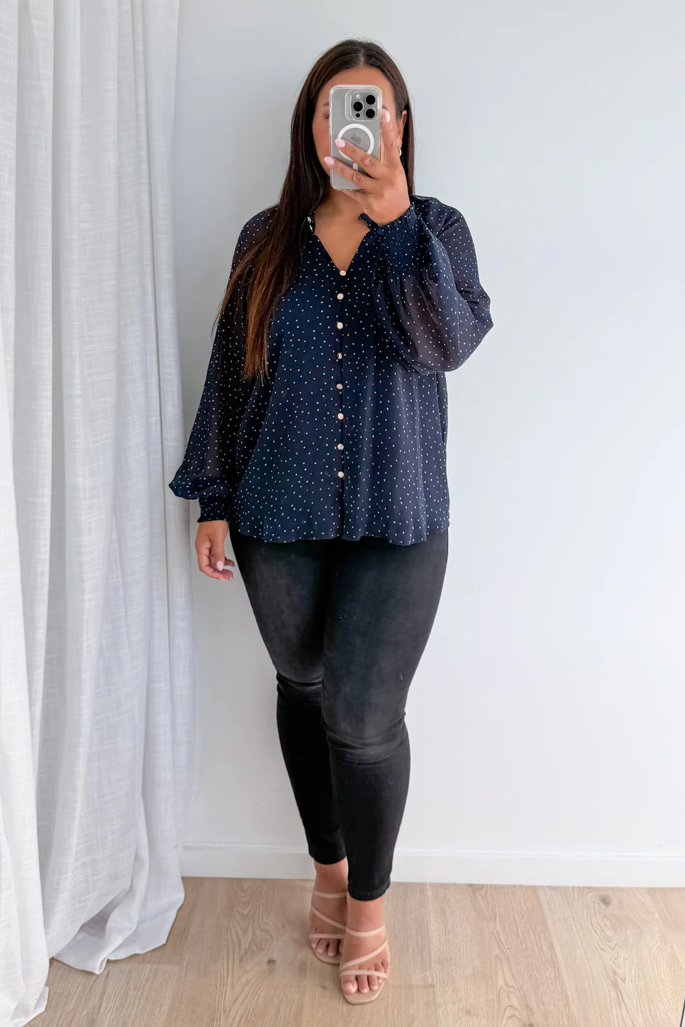 Chante Blouse - Navy Heart - Image 12