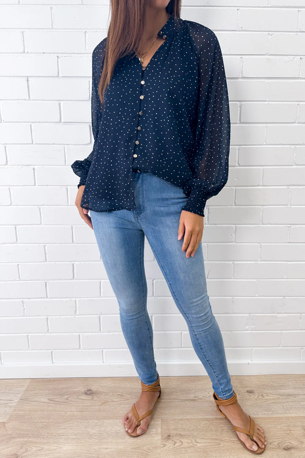 Chante Blouse - Navy Heart - Image 3