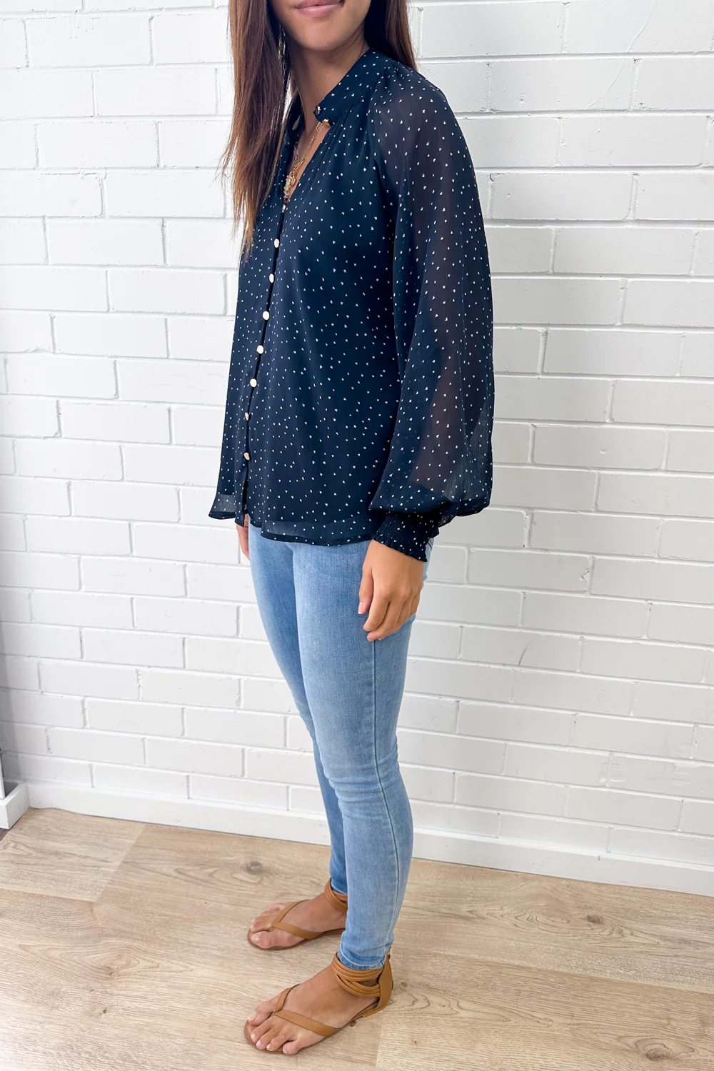 Chante Blouse - Navy Heart - Image 4