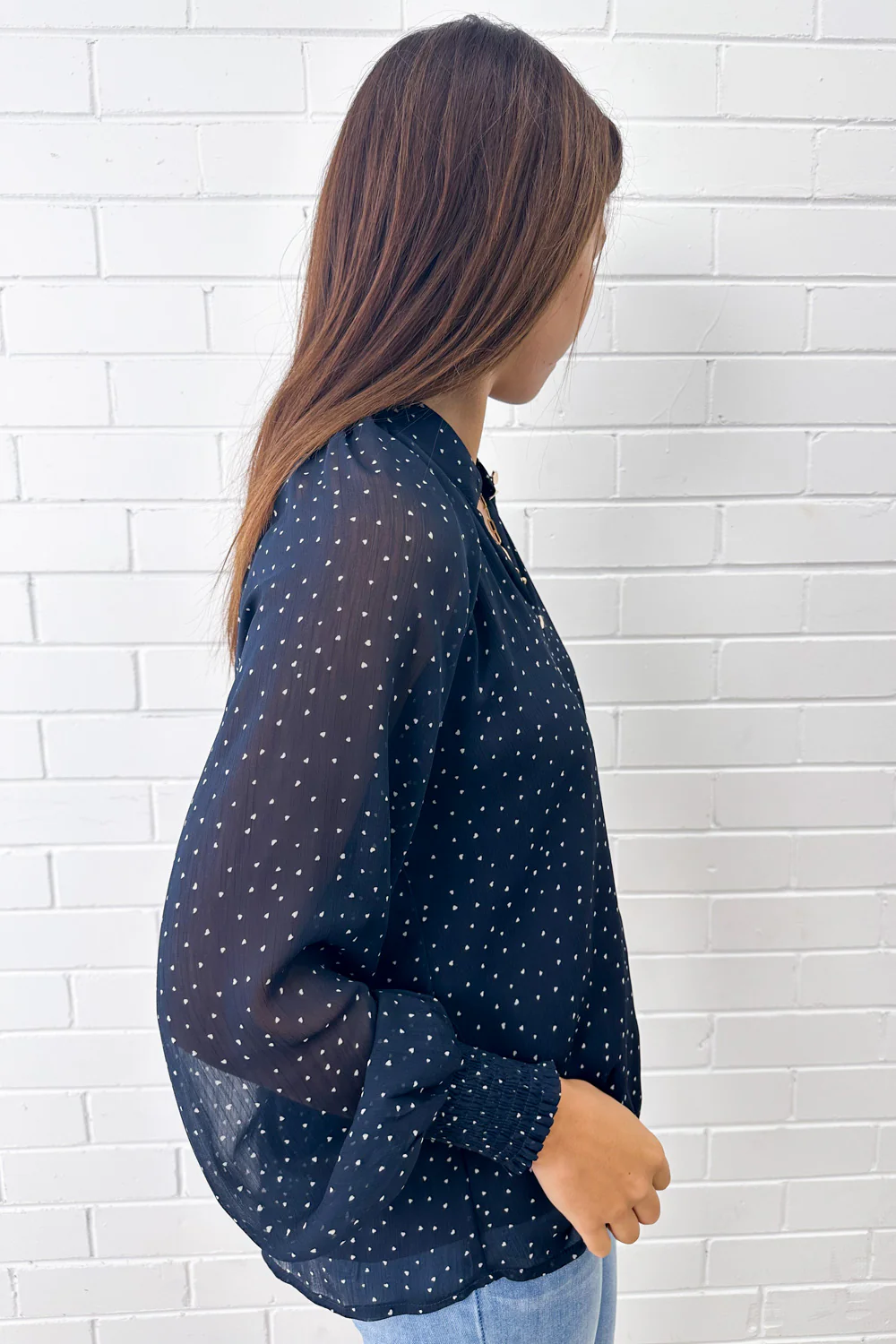 Chante Blouse - Navy Heart - Image 5
