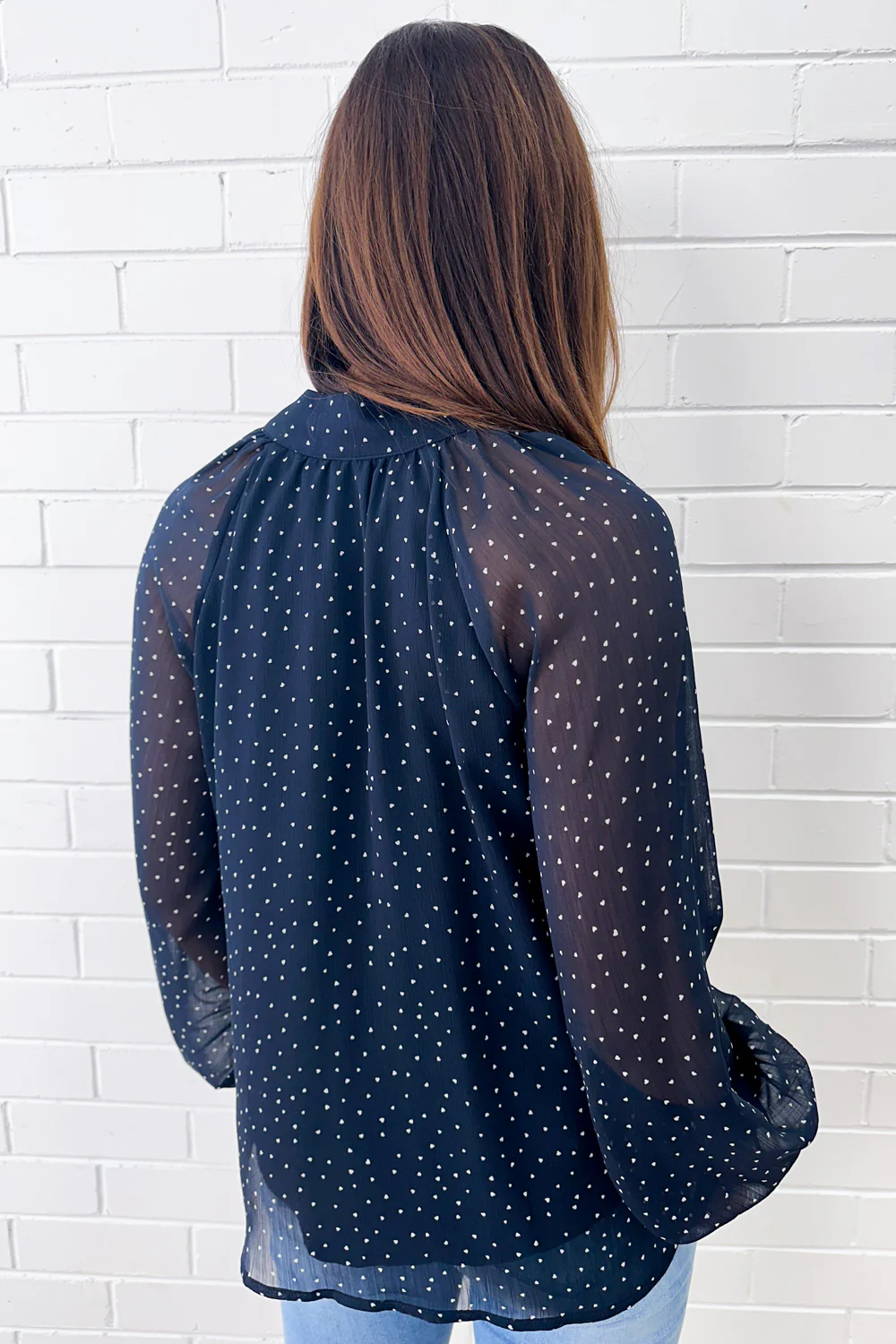 Chante Blouse - Navy Heart - Image 7